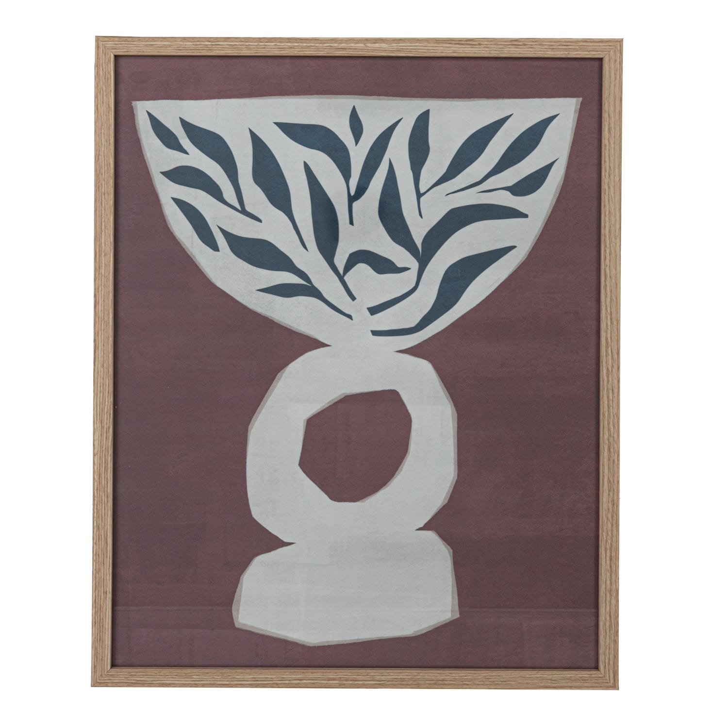 Hello Honey® Multicolor Vase & Leaves Reclaimed Wood & Glass Wall Art