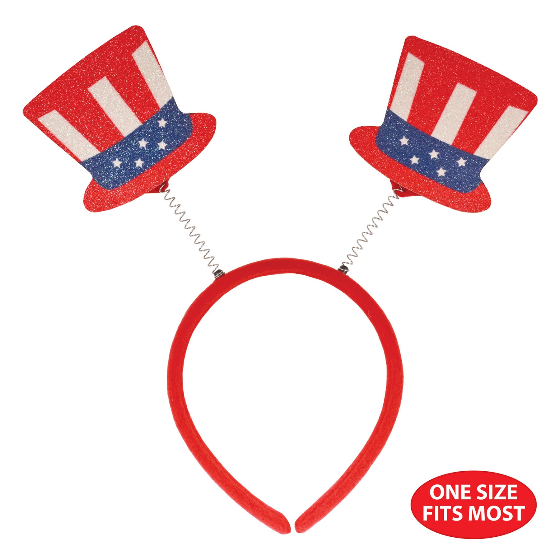 Beistle Adult Red, White & Blue Patriotic Top Hat Boppers, 3ct.