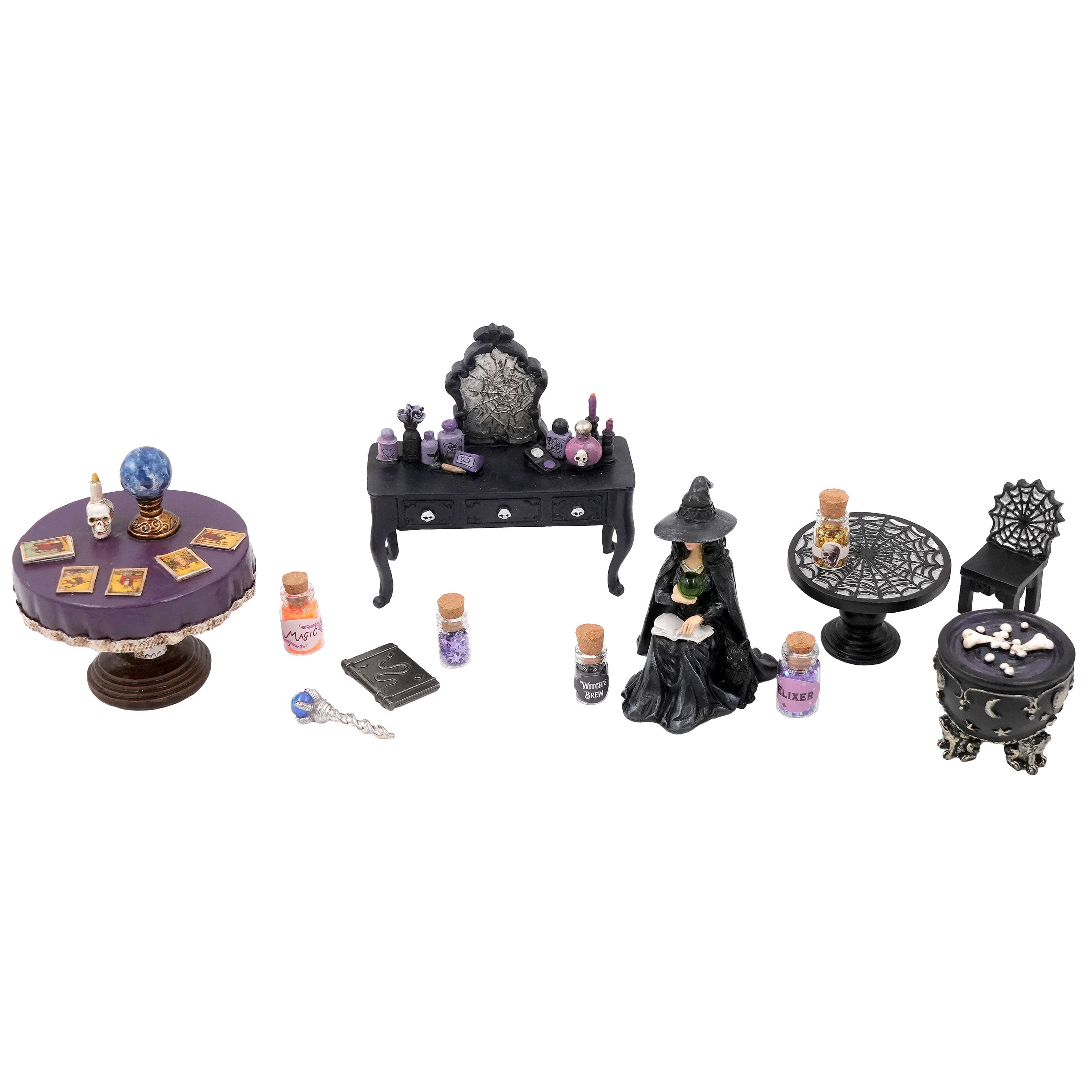 Mini Sitting Witch with Green Orb by Ashland®