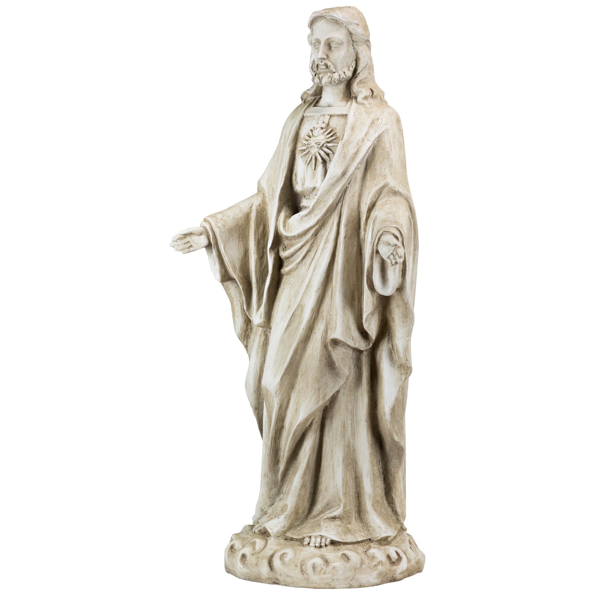 Sacred Heart of Jesus with Open Arms Outdoor Garden Statue - 24.5"