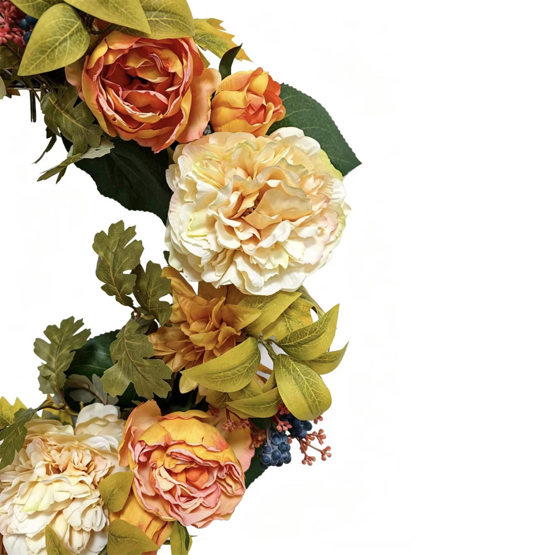 24" Orange & Cream Rose Wreath by Ashland®