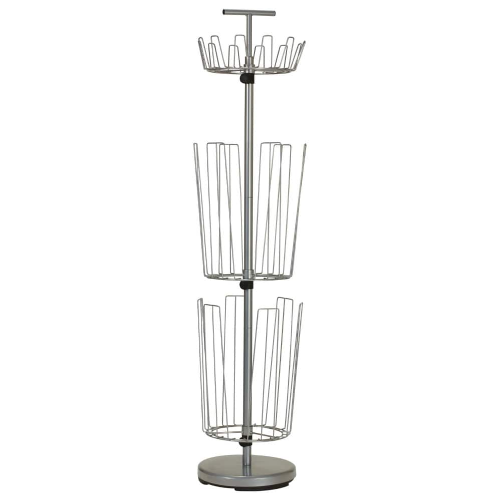 Household Essentials 3-Tier Adjustable Revolving Shoe Rack