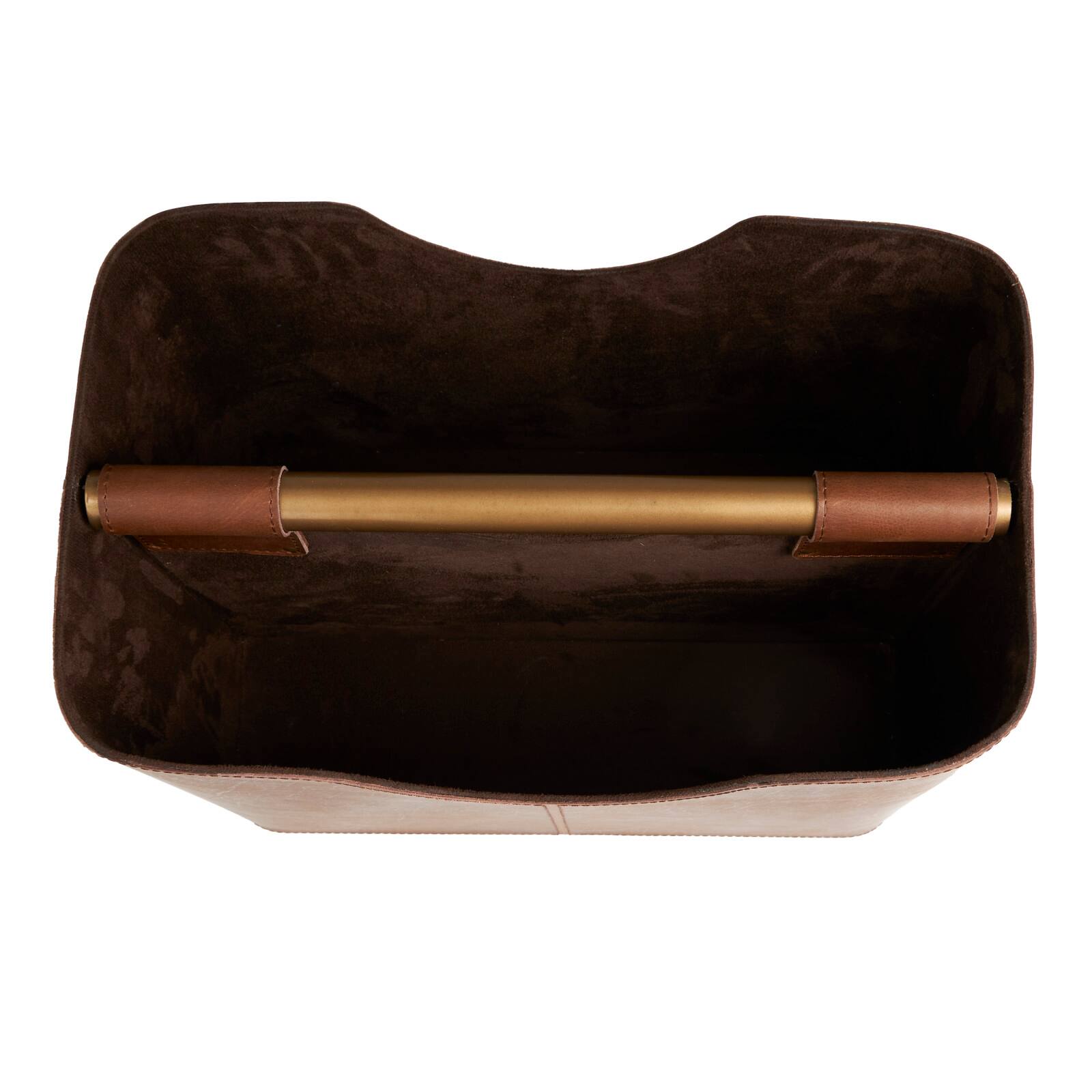 16" Brown Leather Magazine Holder