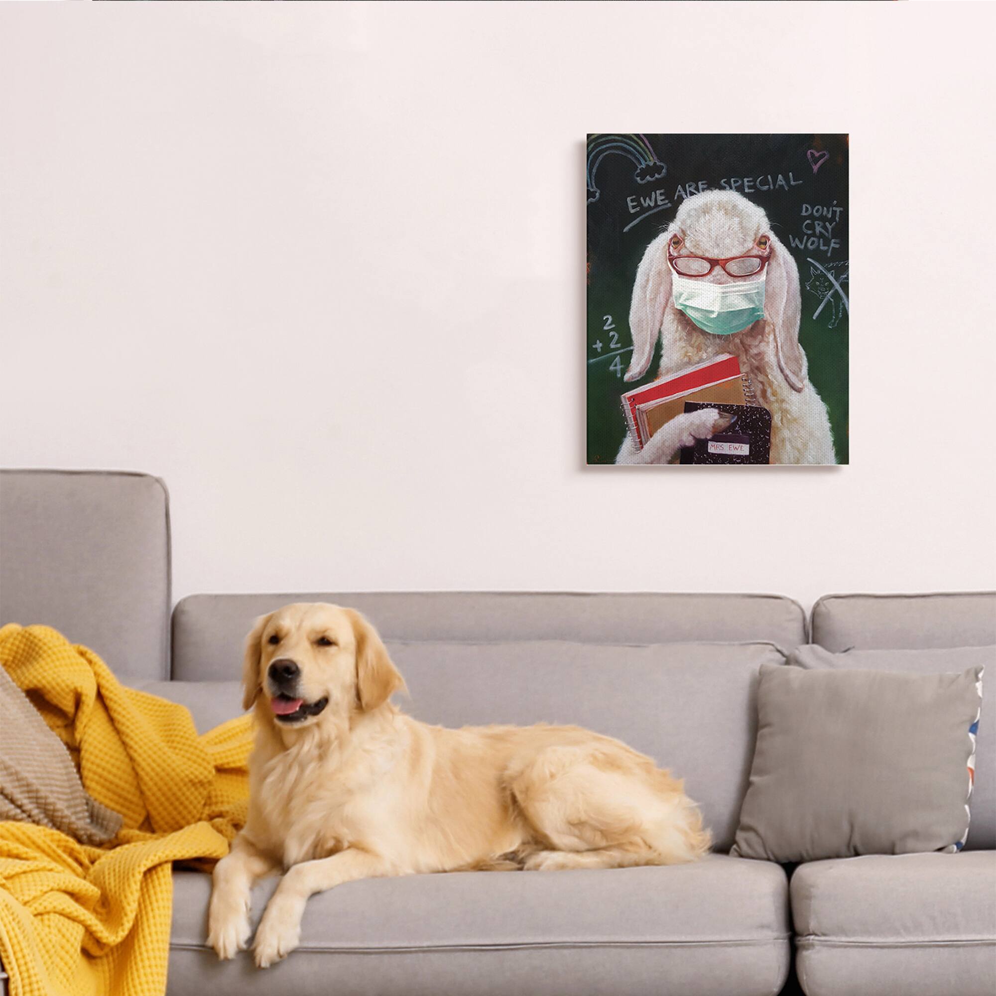 Stupell Industries Sheep School Portrait Canvas Wall Art