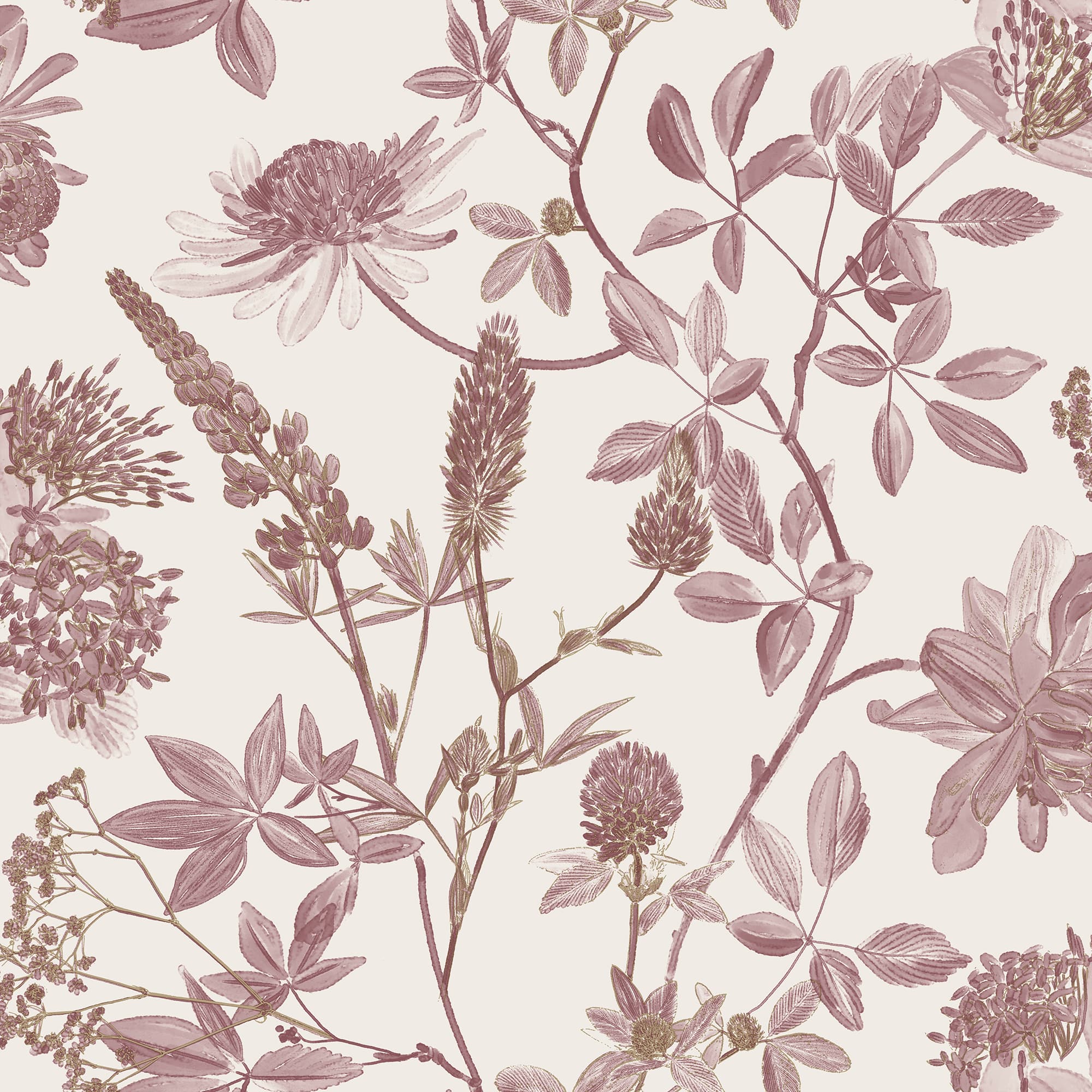 Designs Direct Botanical Blueprint Painterly Branches Wallpaper