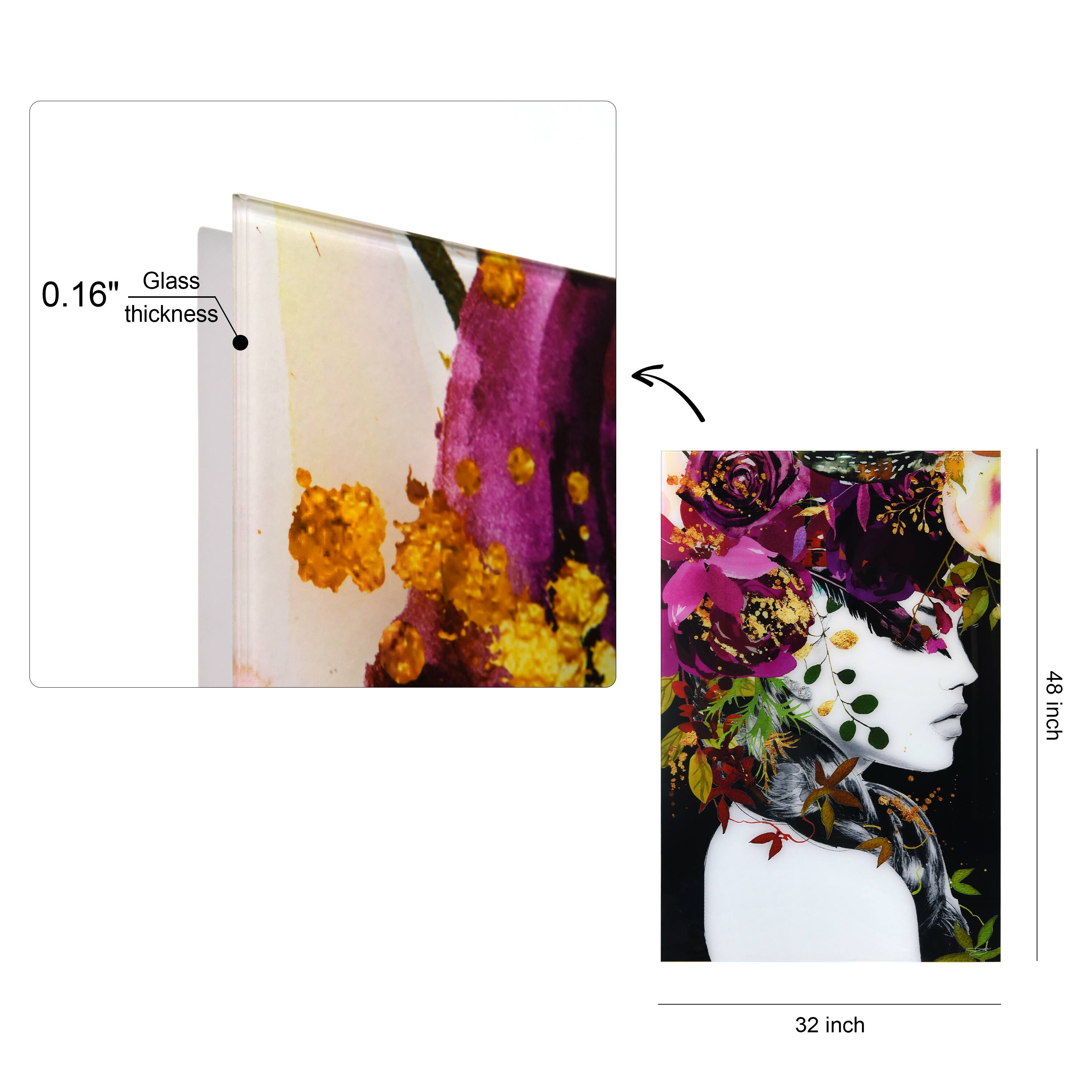 Empire Art Direct 32" x 48" Purple Rain Free Floating Printed Tempered Glass Wall Art