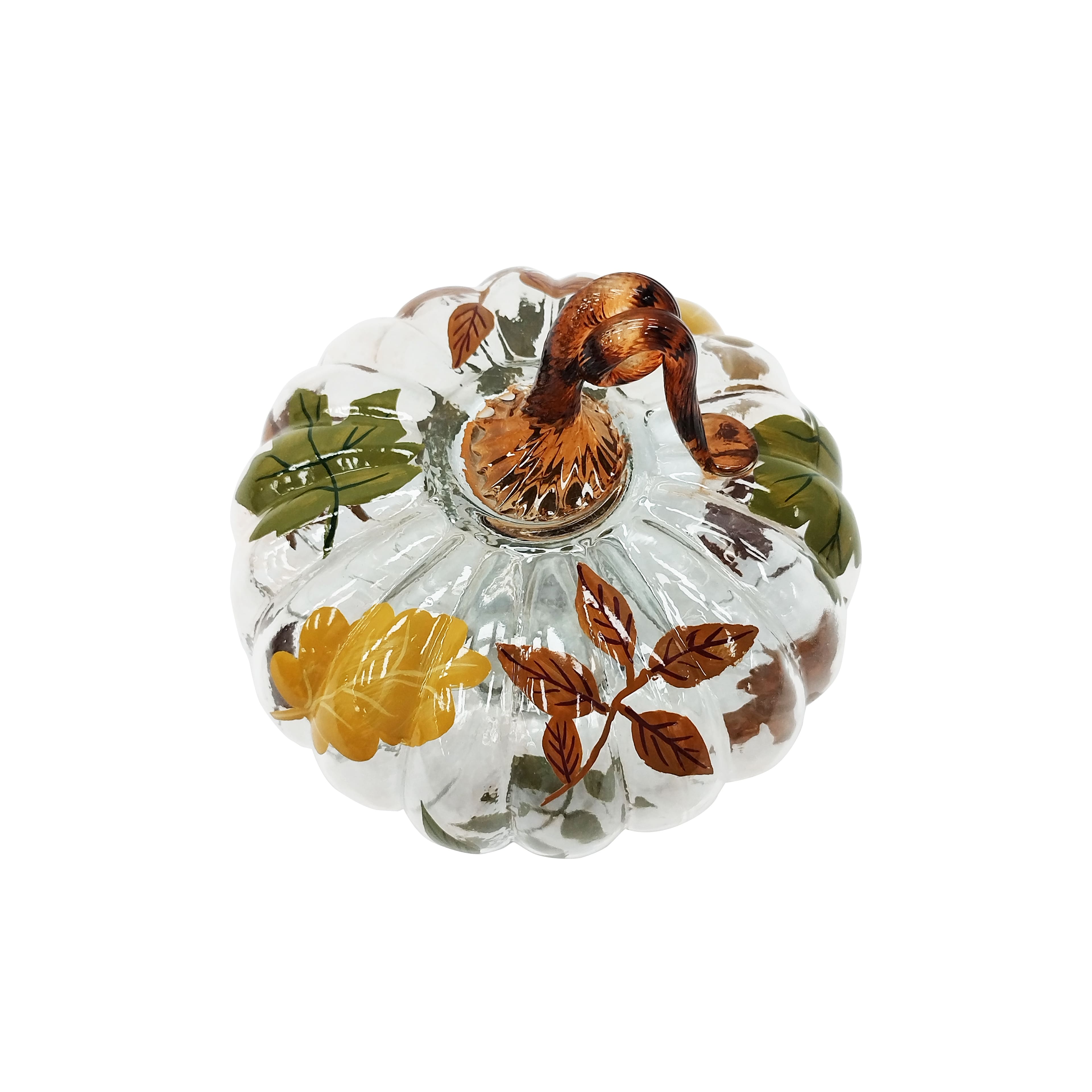 7.5" Fall Foliage Glass Pumpkin Tabletop Décor by Ashland®