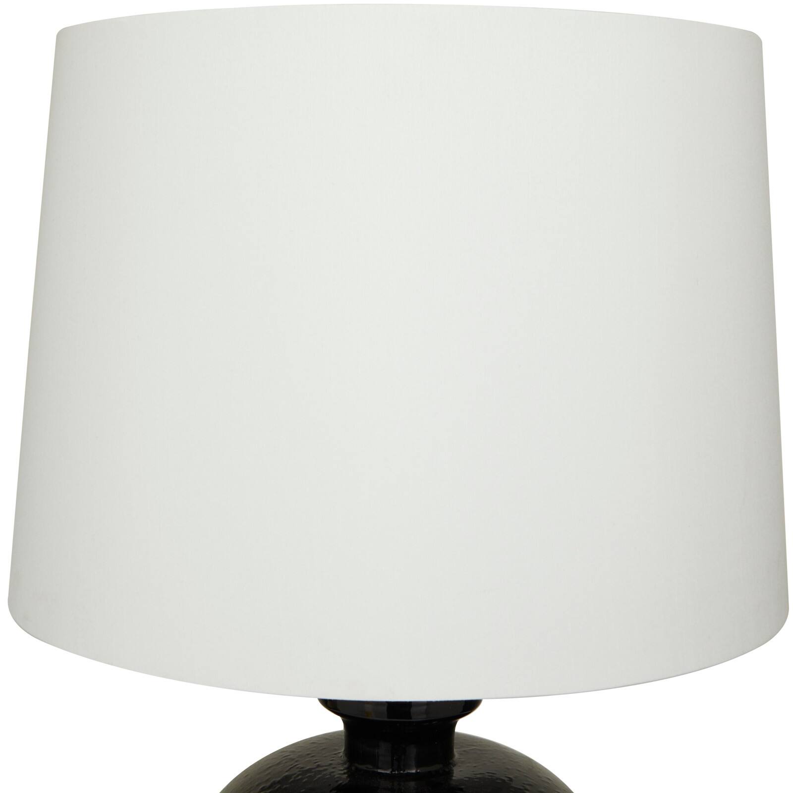 White Glass Gourd Style Base Table Lamp with Drum Shade 17" x 17" x 29"