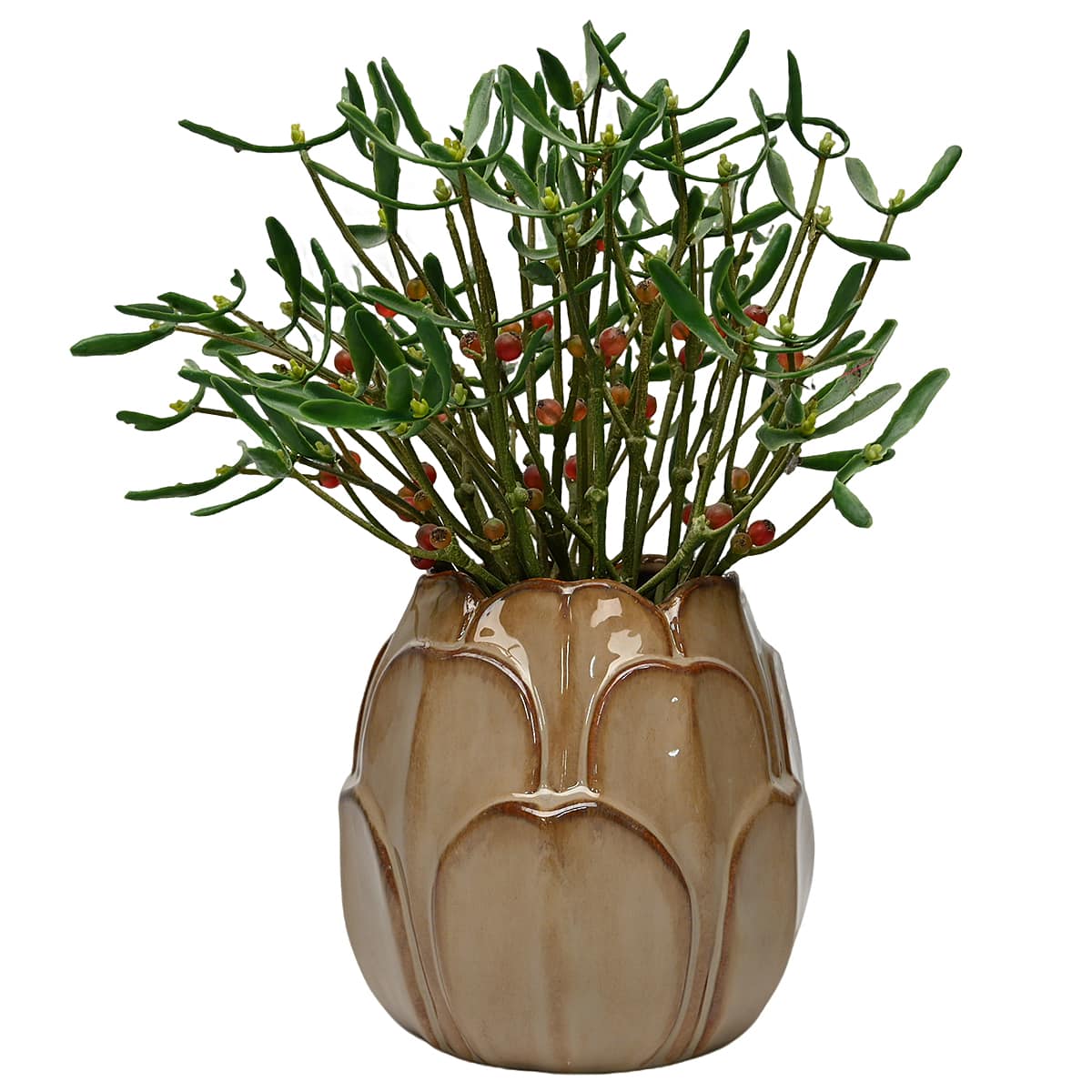 7" Brown Leaf Ceramic Pot by Ashland®
