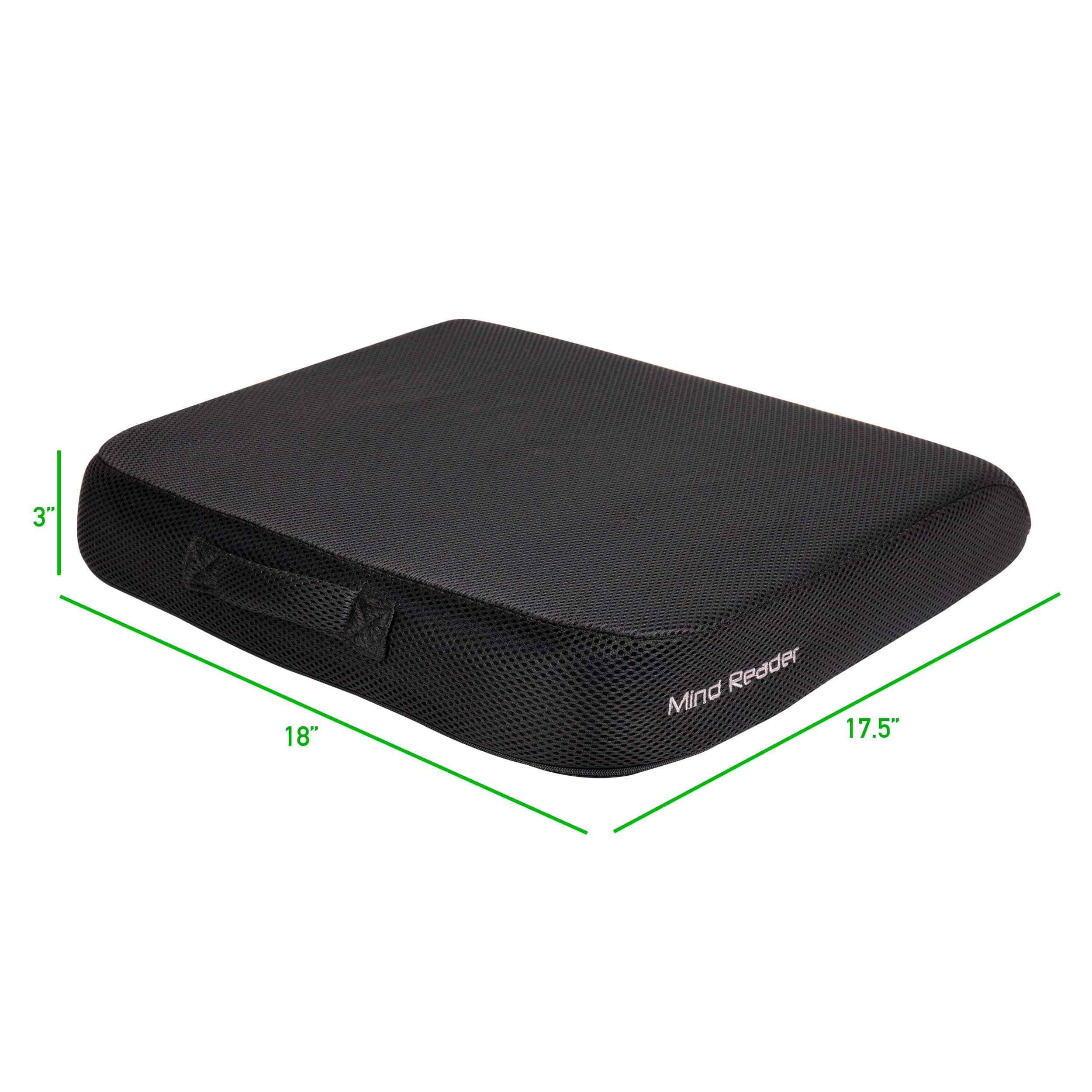 Mind Reader 18" Black Anti-Slip Seat Cushion with Carry Handle