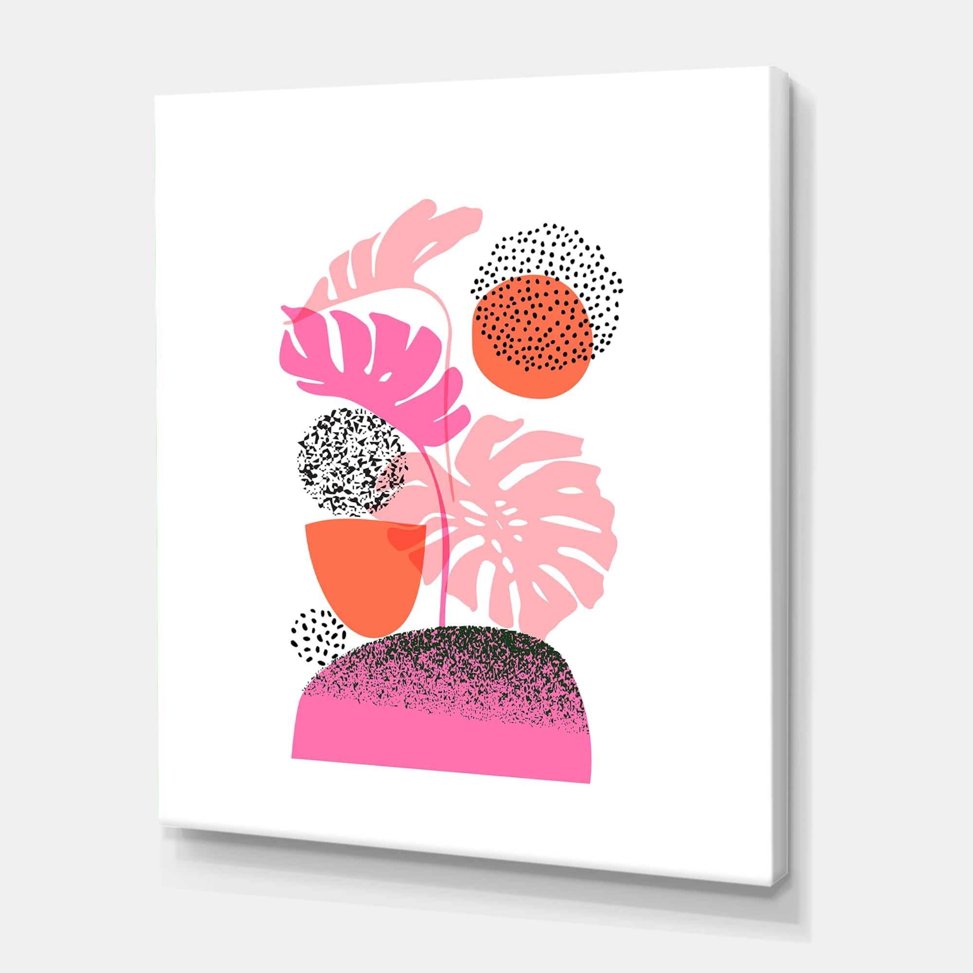 Designart - Geometric Moon & Sun Shapes With Tropical Leaves