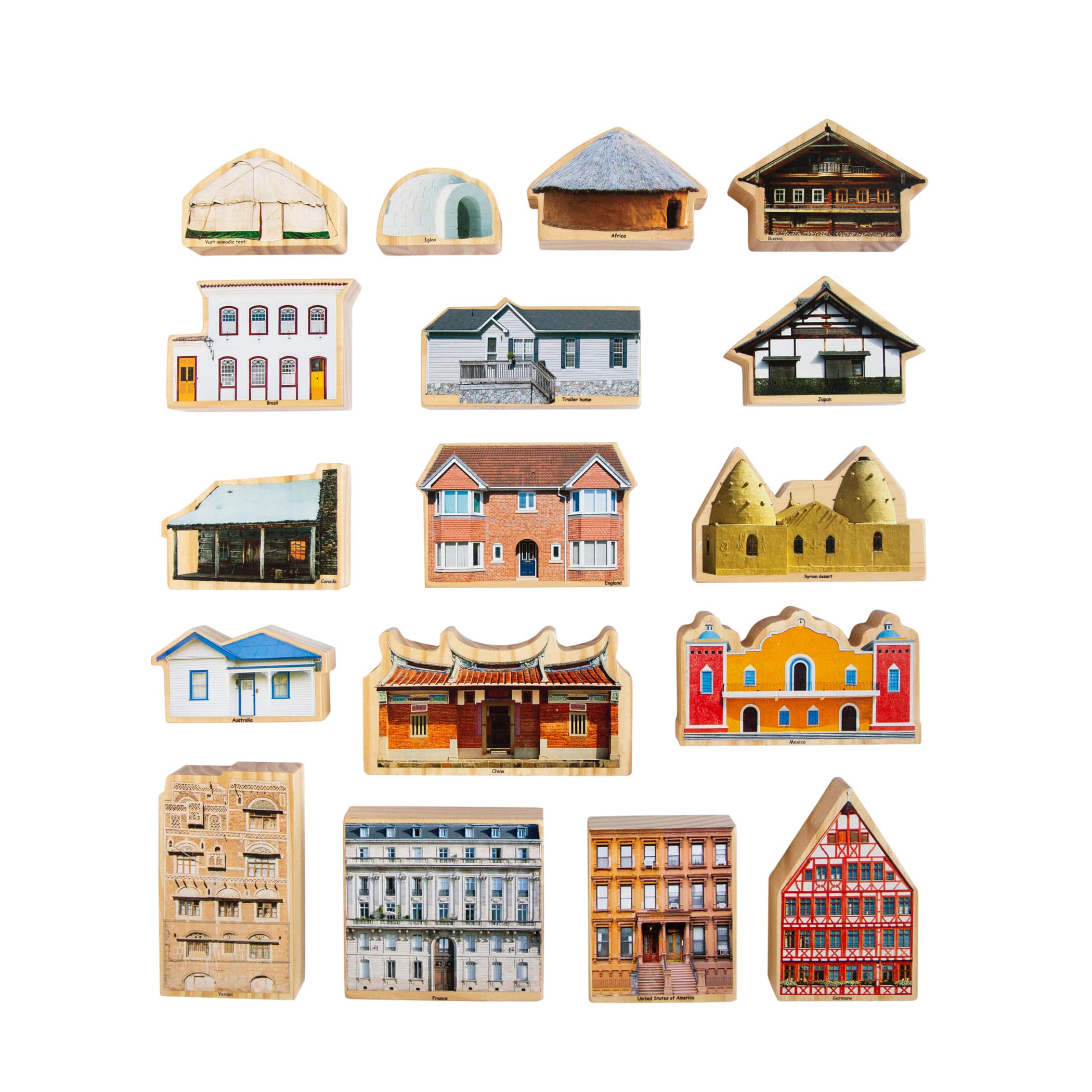 The Freckled Frog Where I Live Wooden Blocks Set