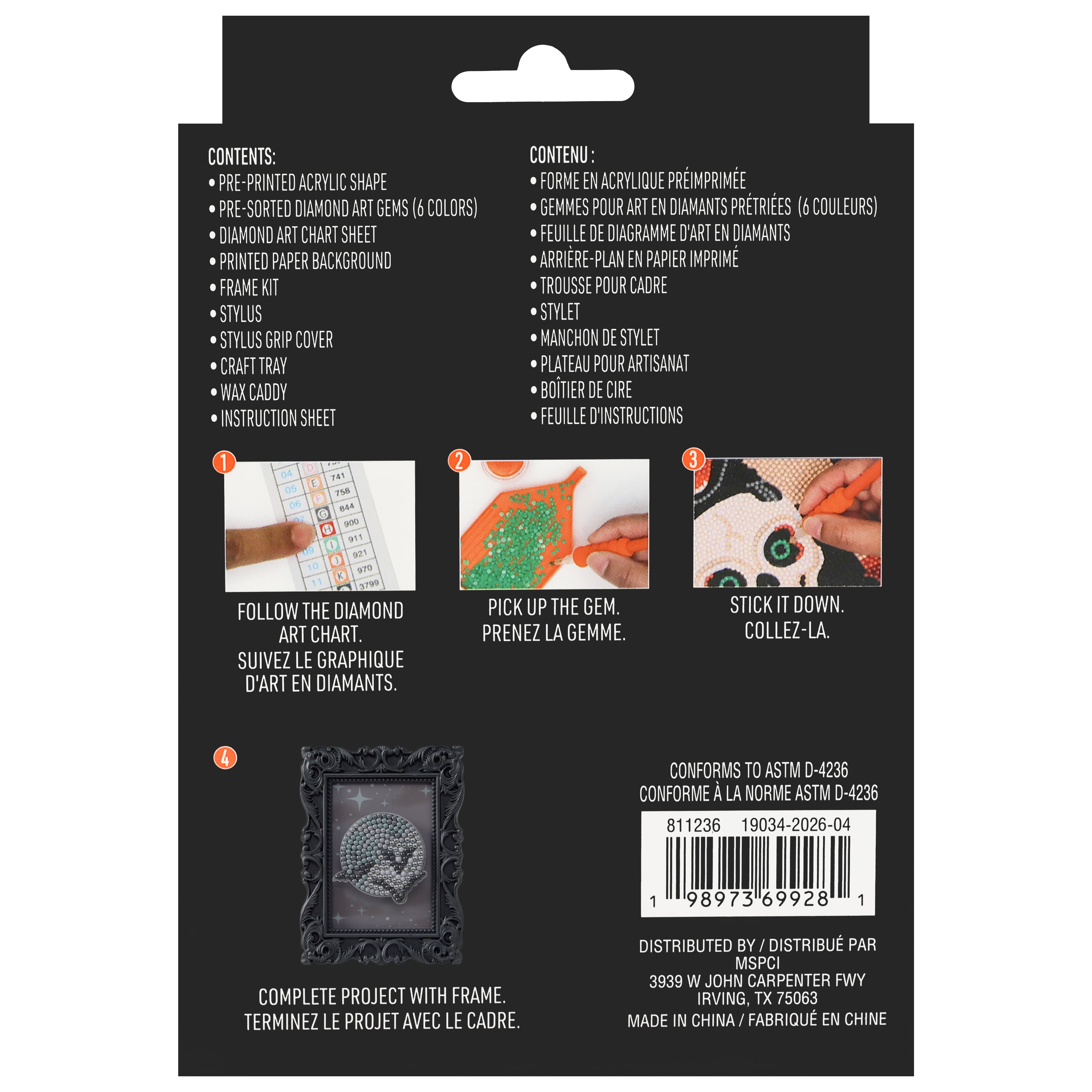 2" x 3" Moon & Bats Acrylic Surface Diamond Art Kit with Frame by Make Market®