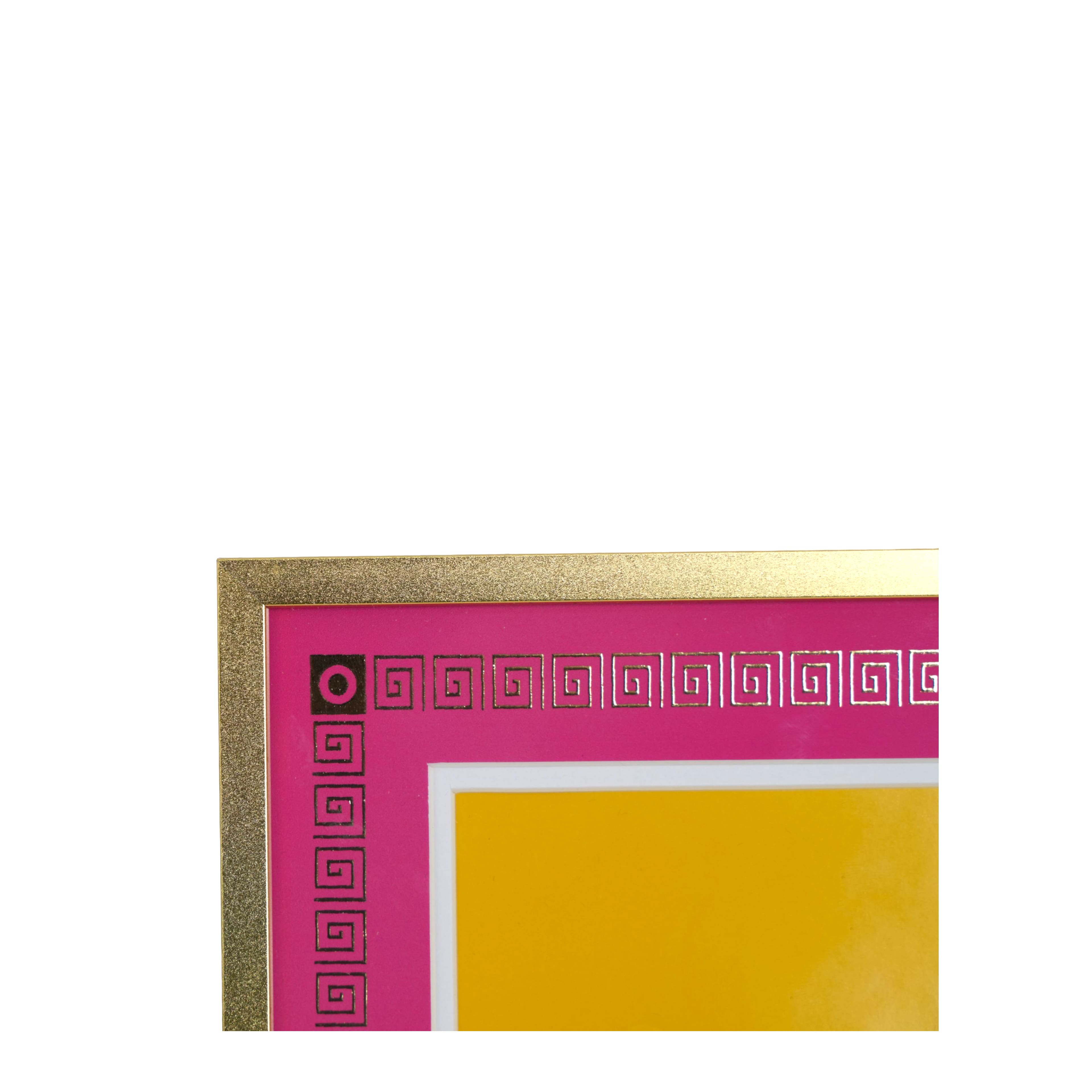 Jonathan Adler x Michaels 4" x 6" Gold & Pink Greek Key Matted Metal Tabletop Frame