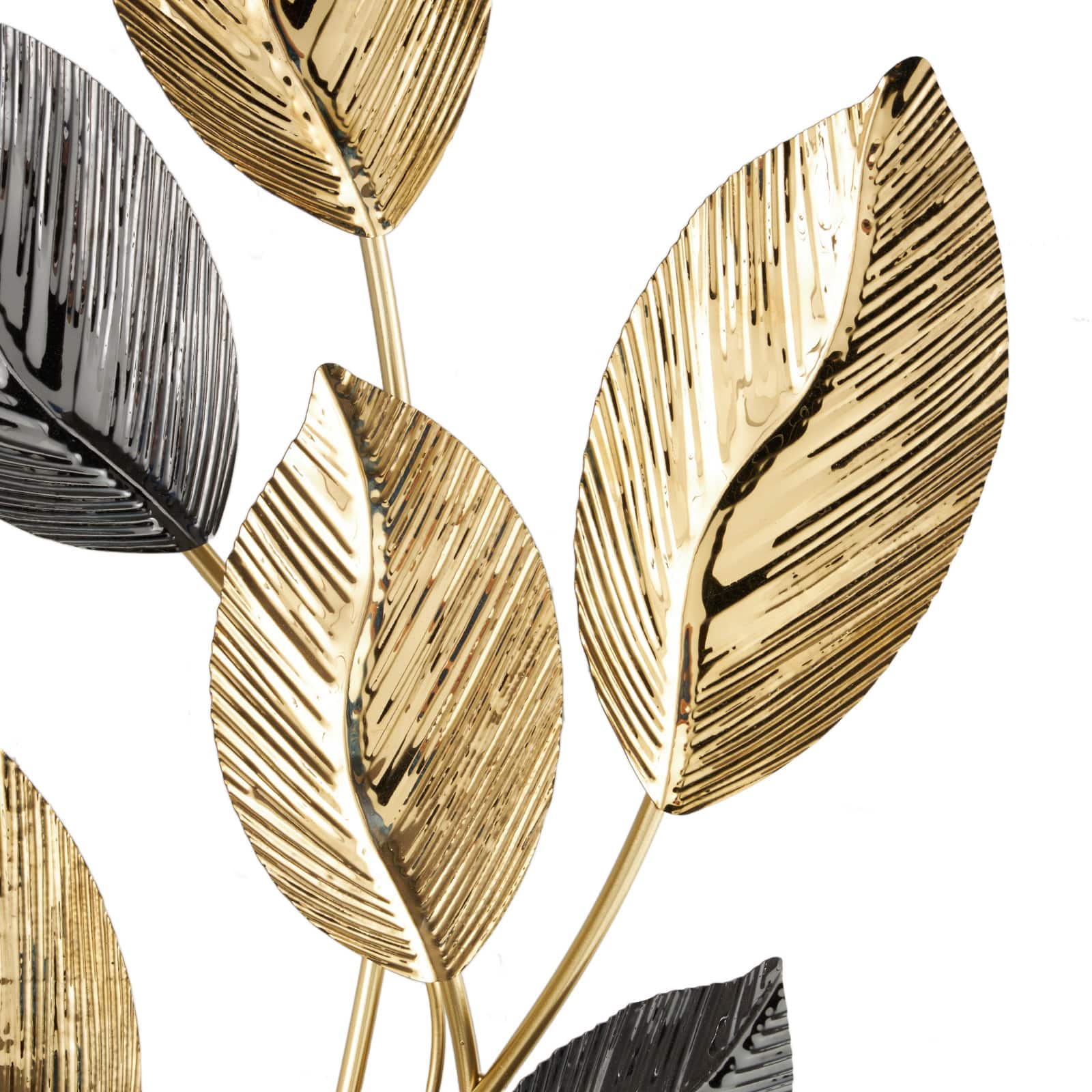 19" x 36" Gold Stainless Steel Metal Leaf Layered Home Wall Décor