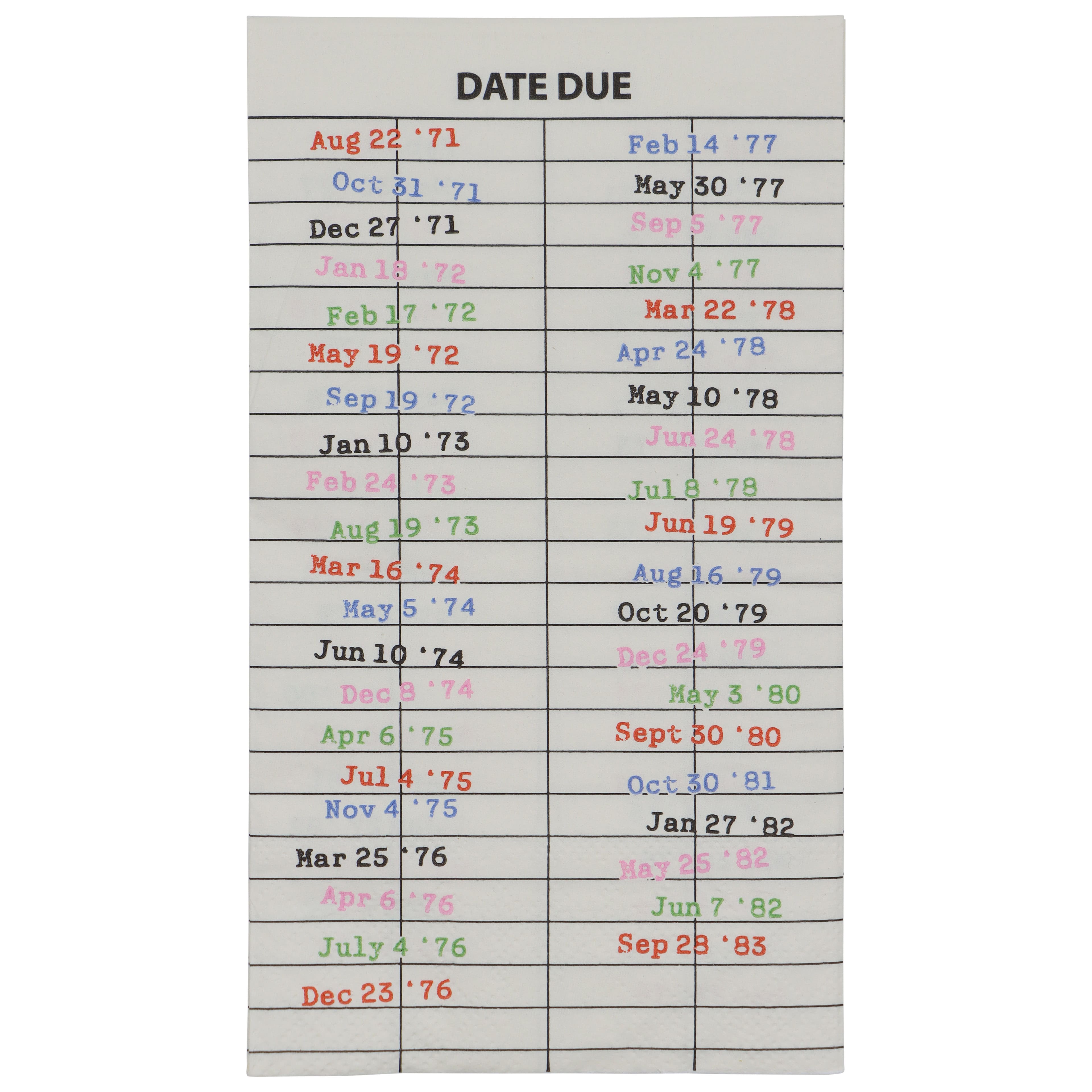 Next Chapter Library Due Date Paper Guest Napkins, 20ct. by Celebrate It™