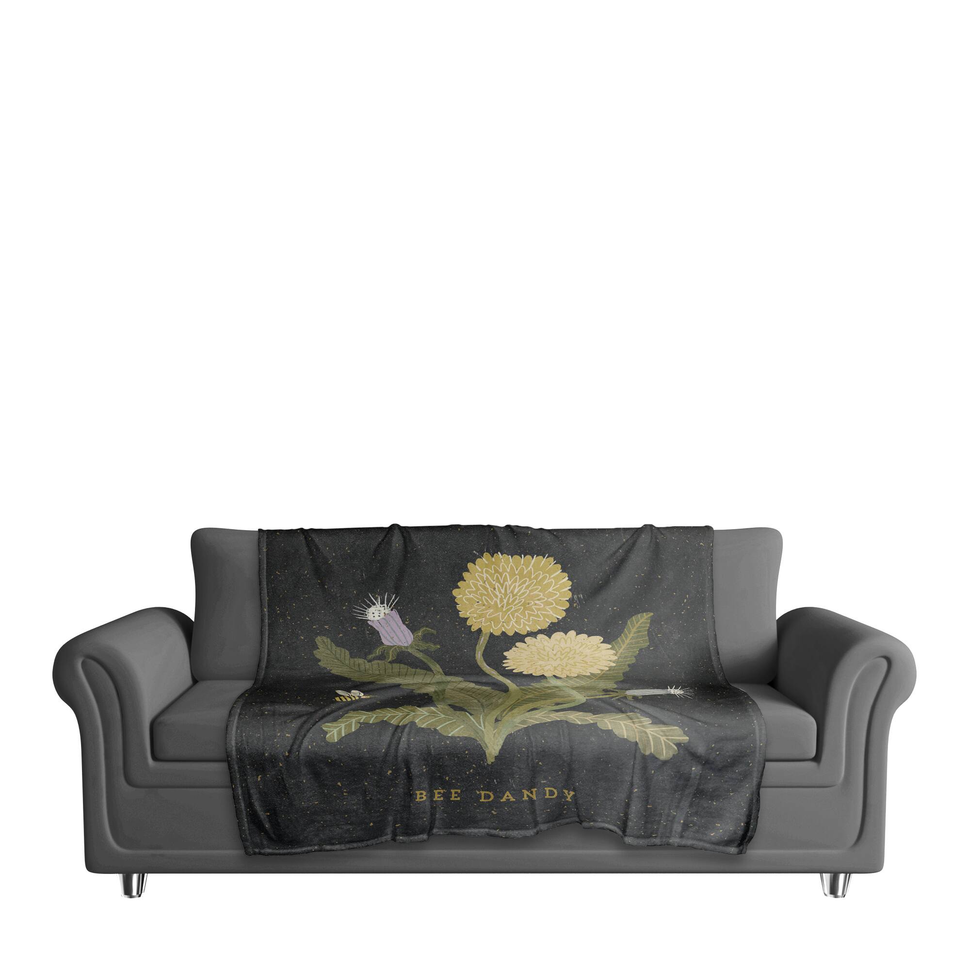 Bee Dandy Dandelion 50" x 60" Coral Fleece Blanket
