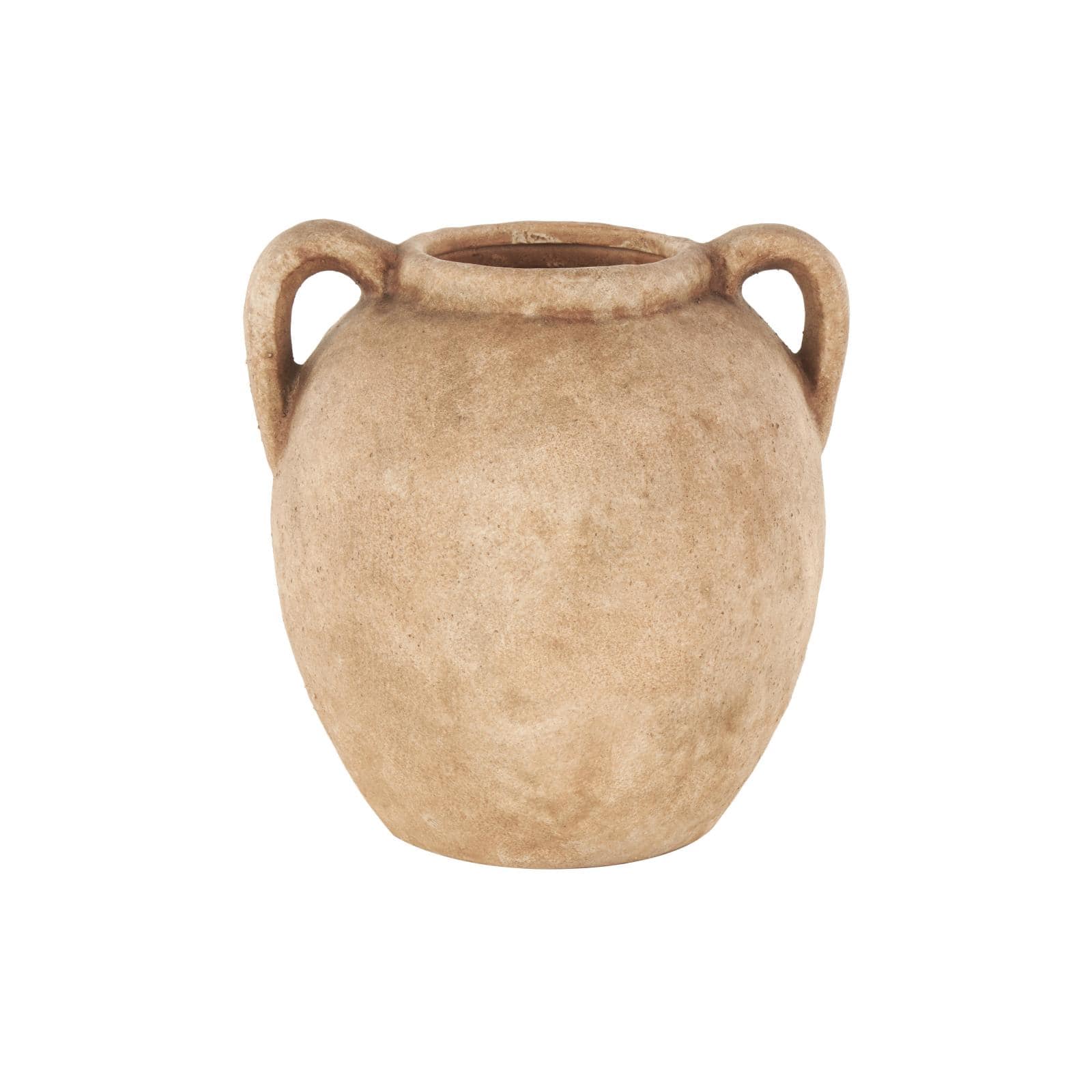 10.5" Copper Ceramic Antique Style Textured Vase with Handles