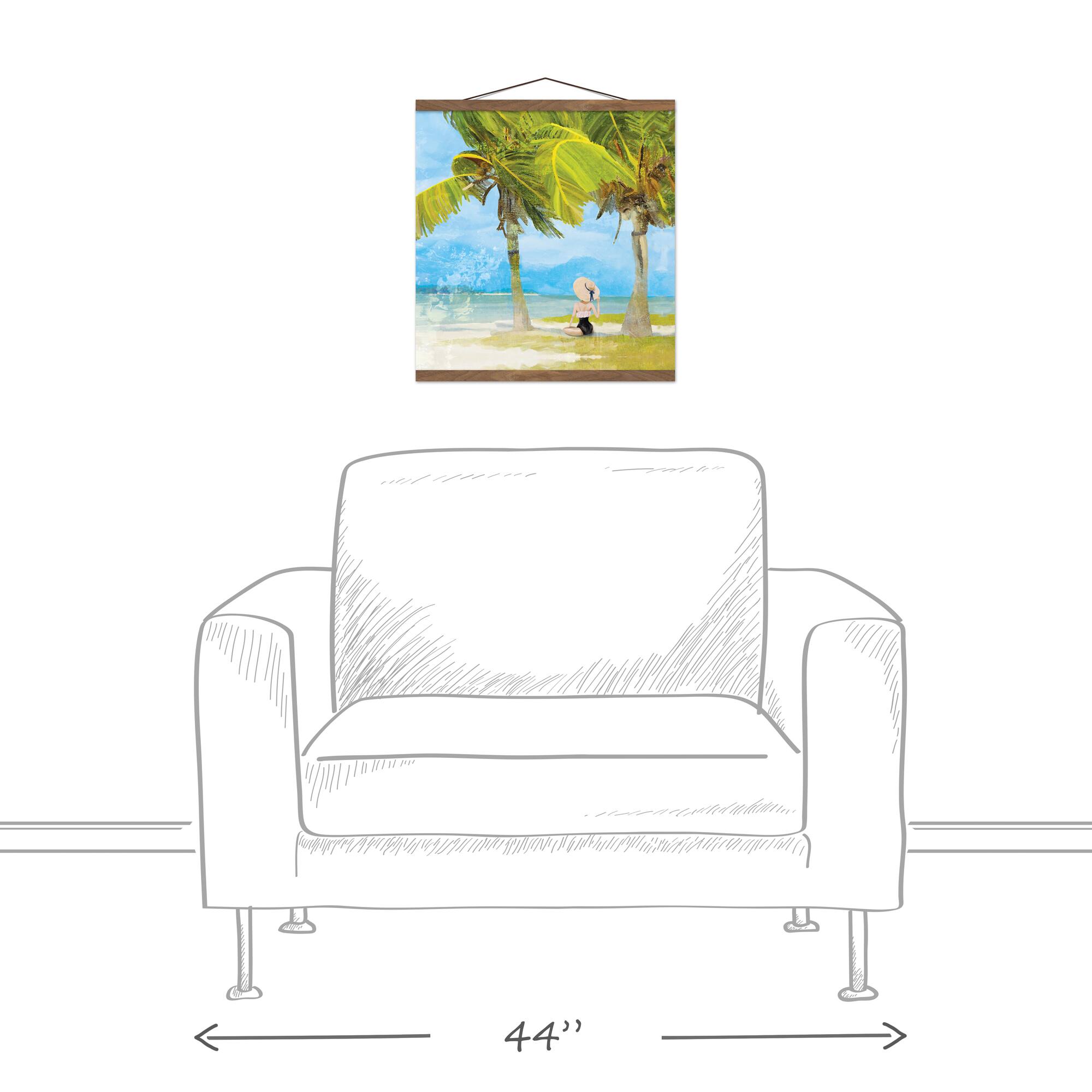 Women Palms Teak Hanging Canvas