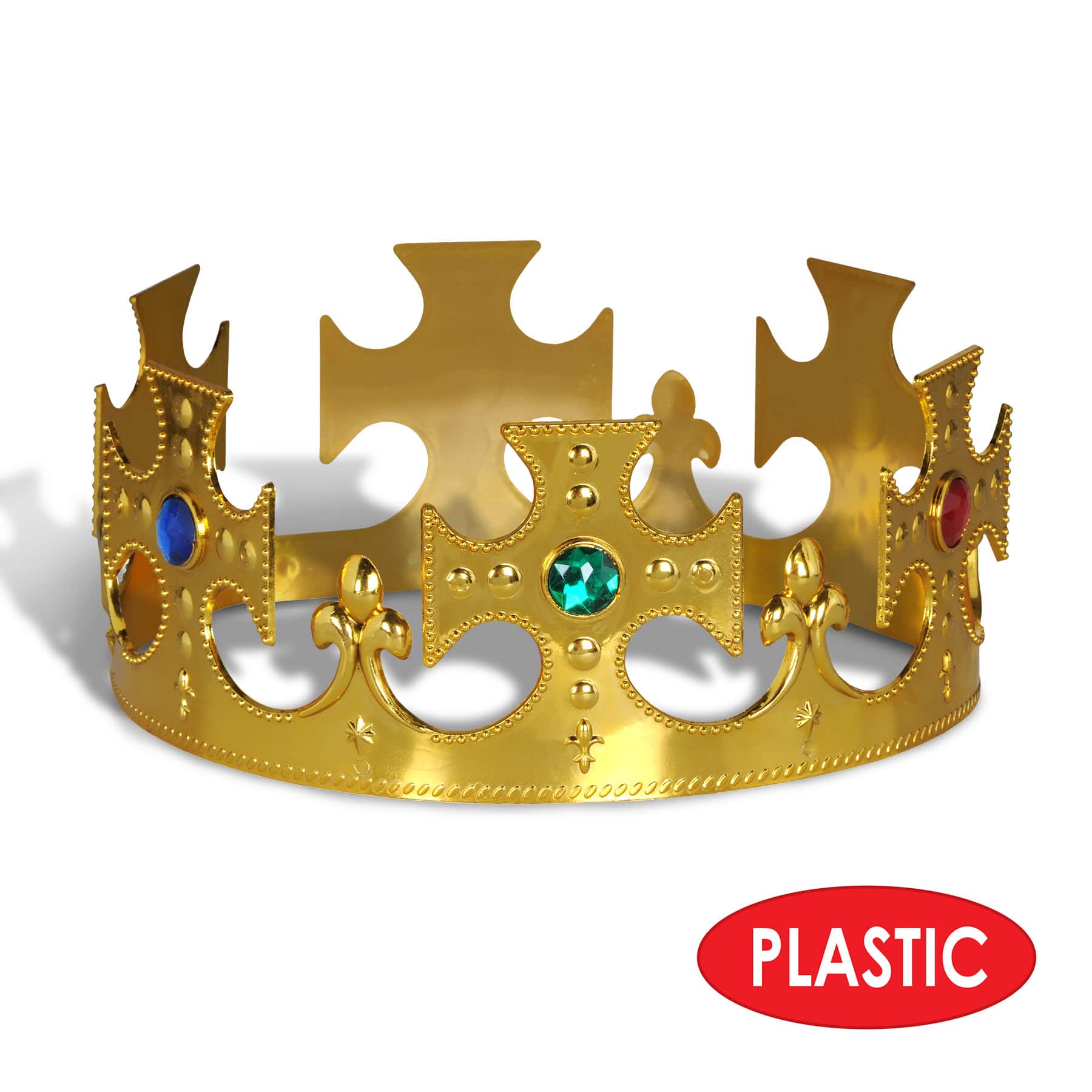 Beistle Gold Jeweled King's Plastic Crowns, 2ct.