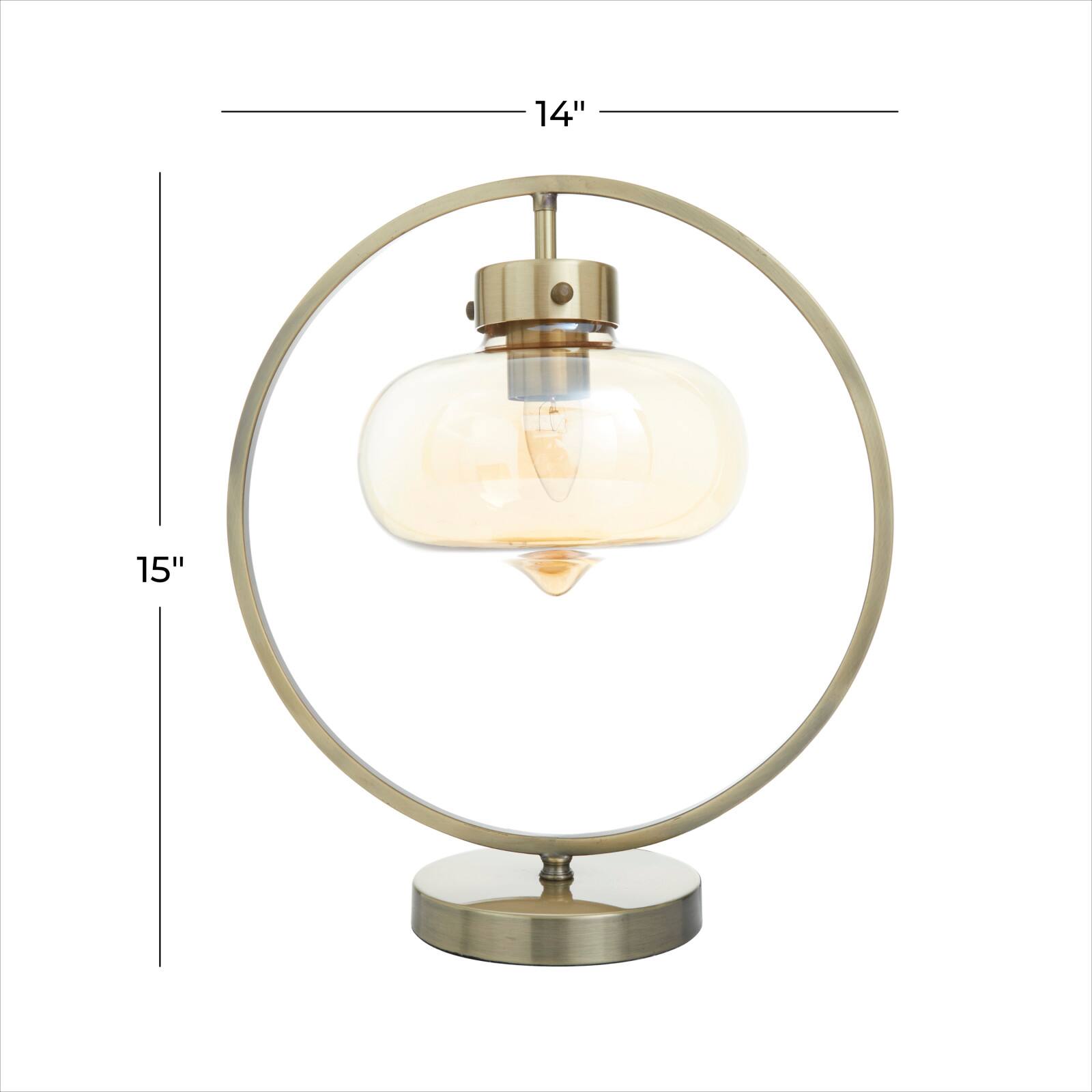 Gold Metal Contemporary Accent Lamp 14" x 8" x 15"
