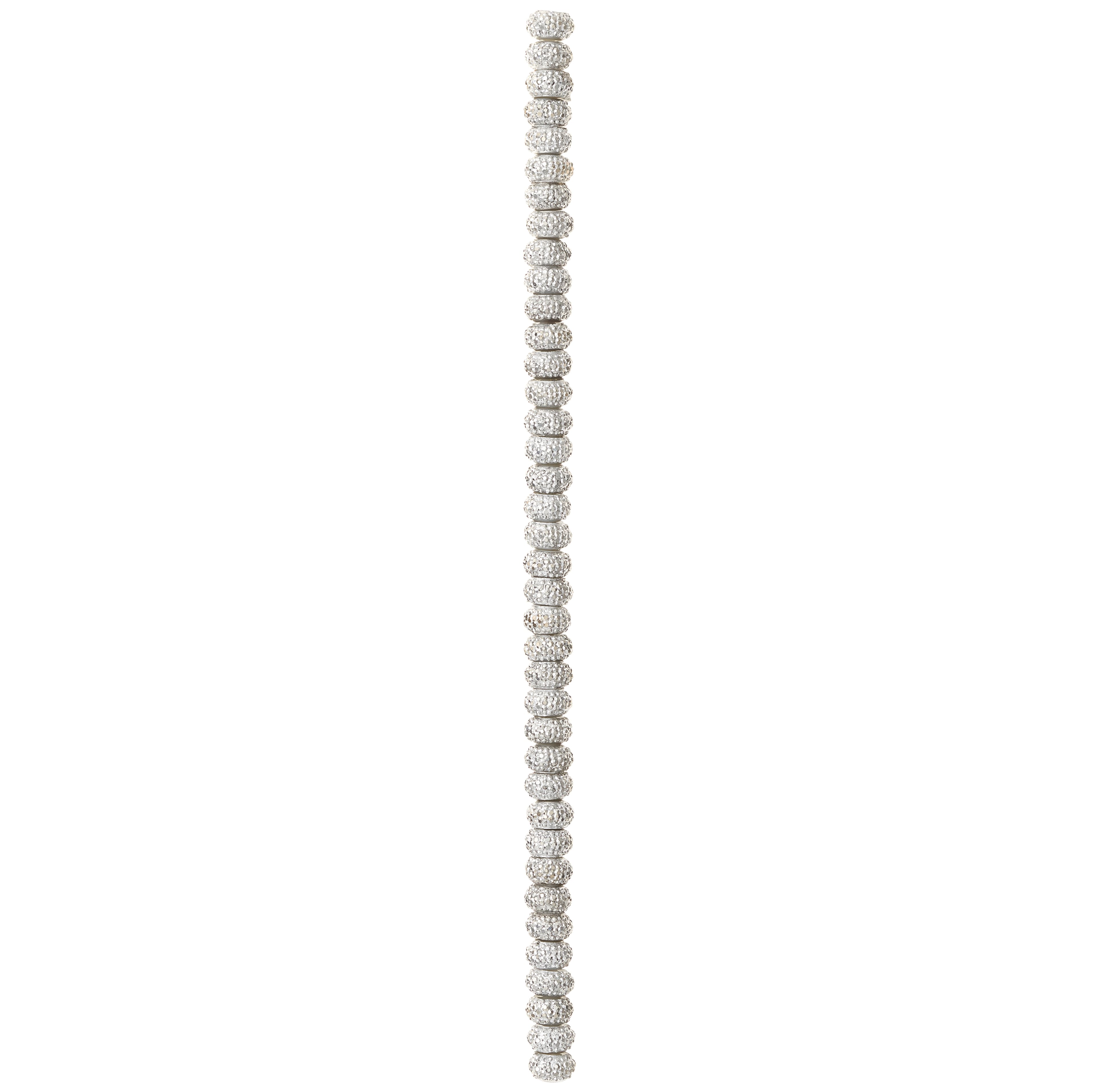 9 Pack: Silver Studded Resin Rondel Beads, 8mm by Bead Landing™