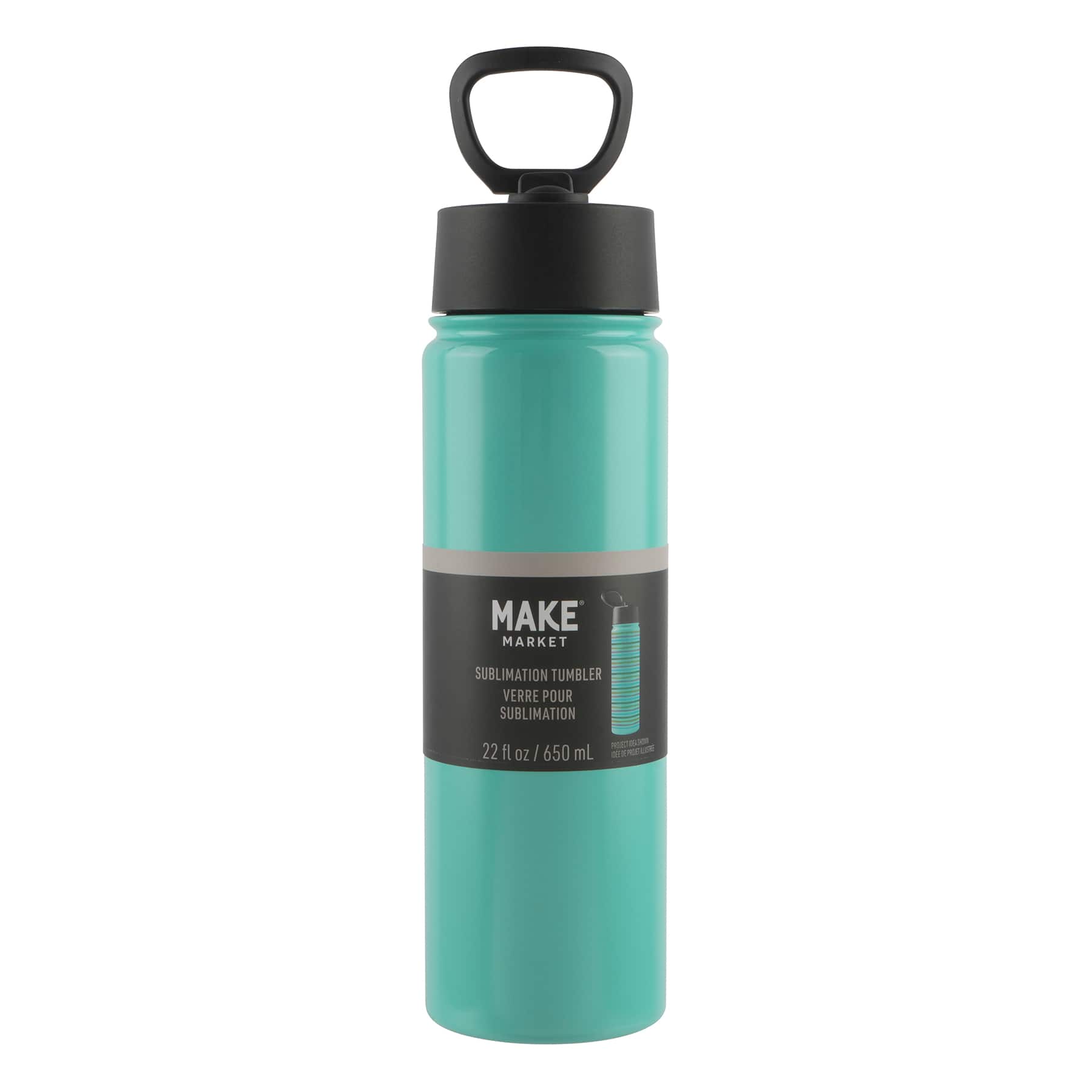 22oz. Stainless Steel Sublimation Water Bottle with Travel Lid by Make Market®