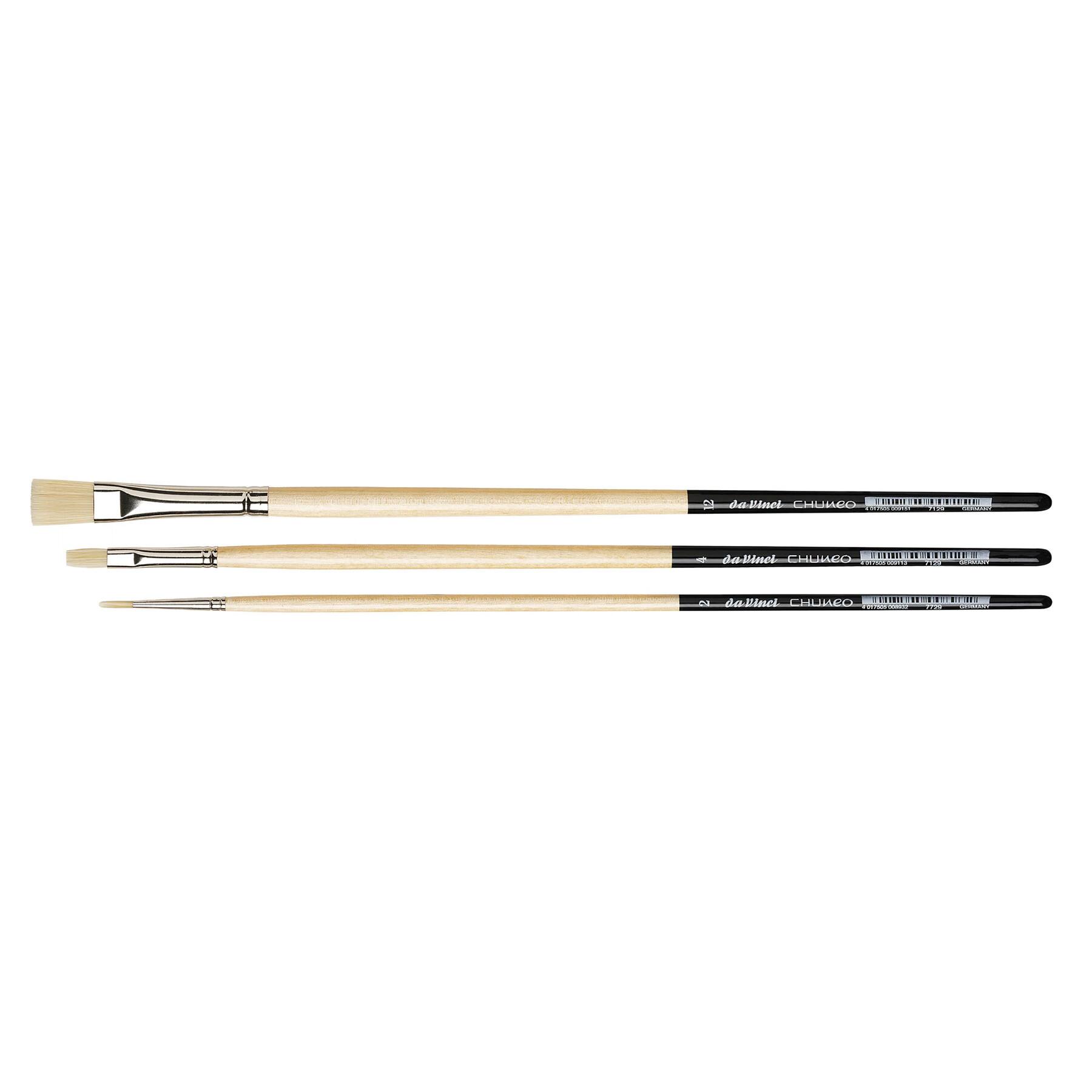 da Vinci CHUNEO Series 7129 3 Piece Flat Brush Set