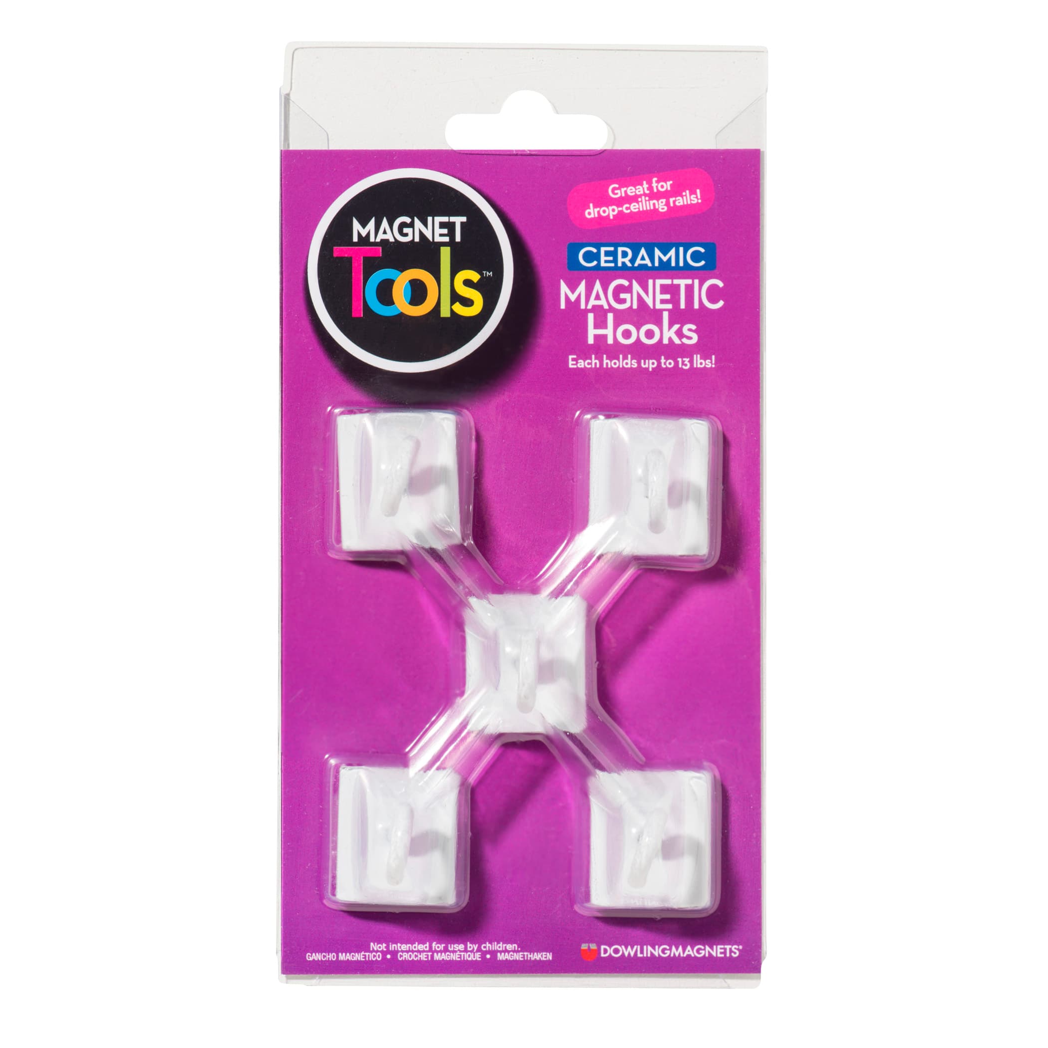 Ceramic Ceiling Hooks, 3 Sets