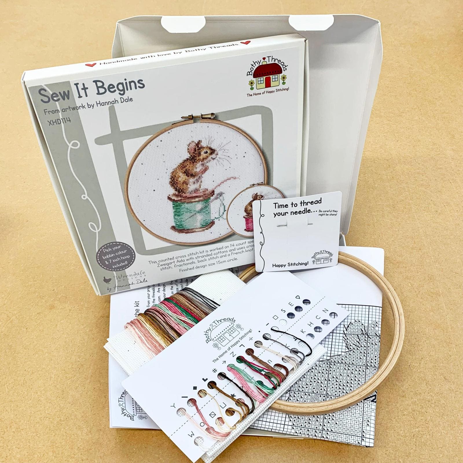 Bothy Threads Sew It Begins Counted Cross Stitch Kit with Hoop