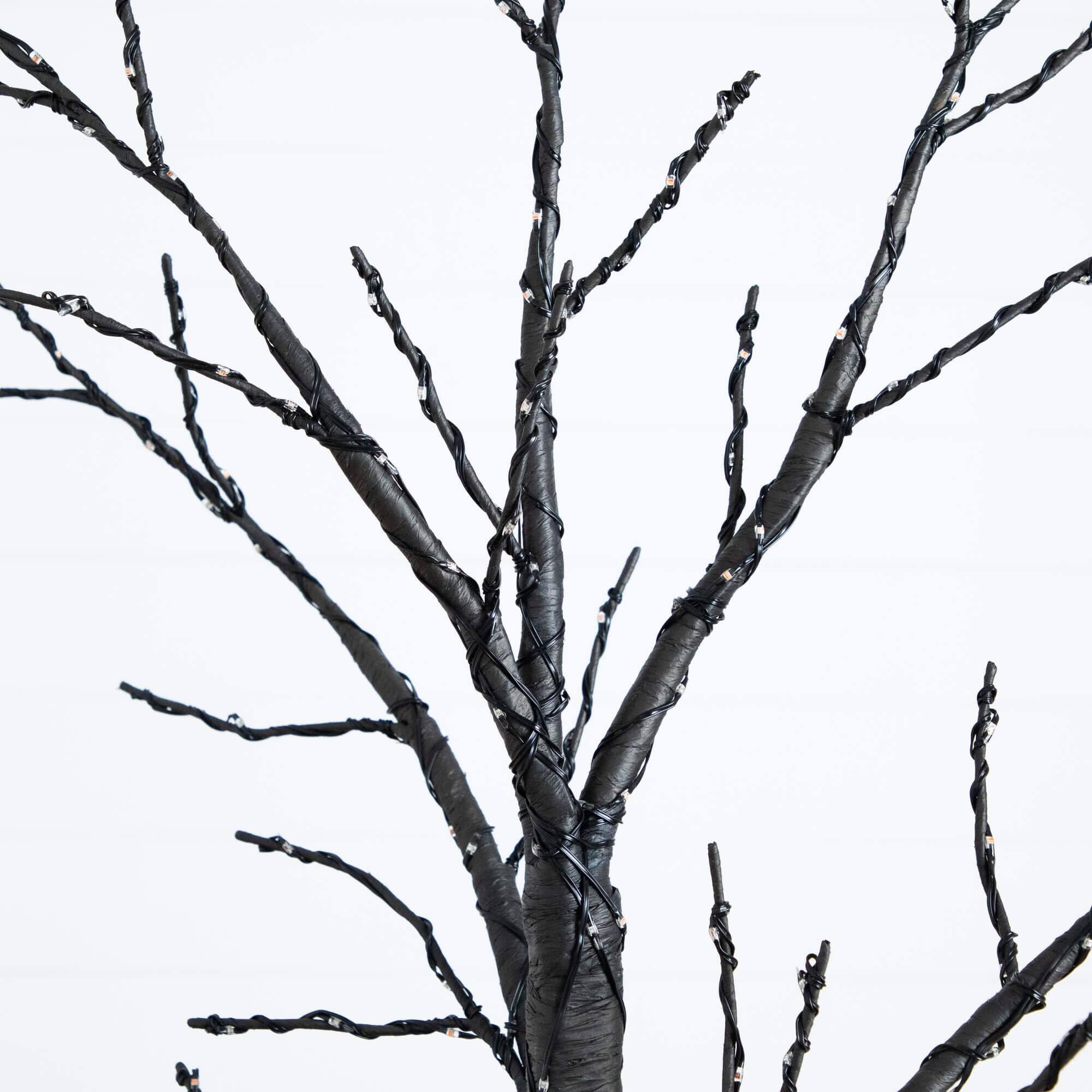6ft. Pre-Lit Artificial Halloween Twig Tree with 480 Orange & Purple LED Lights