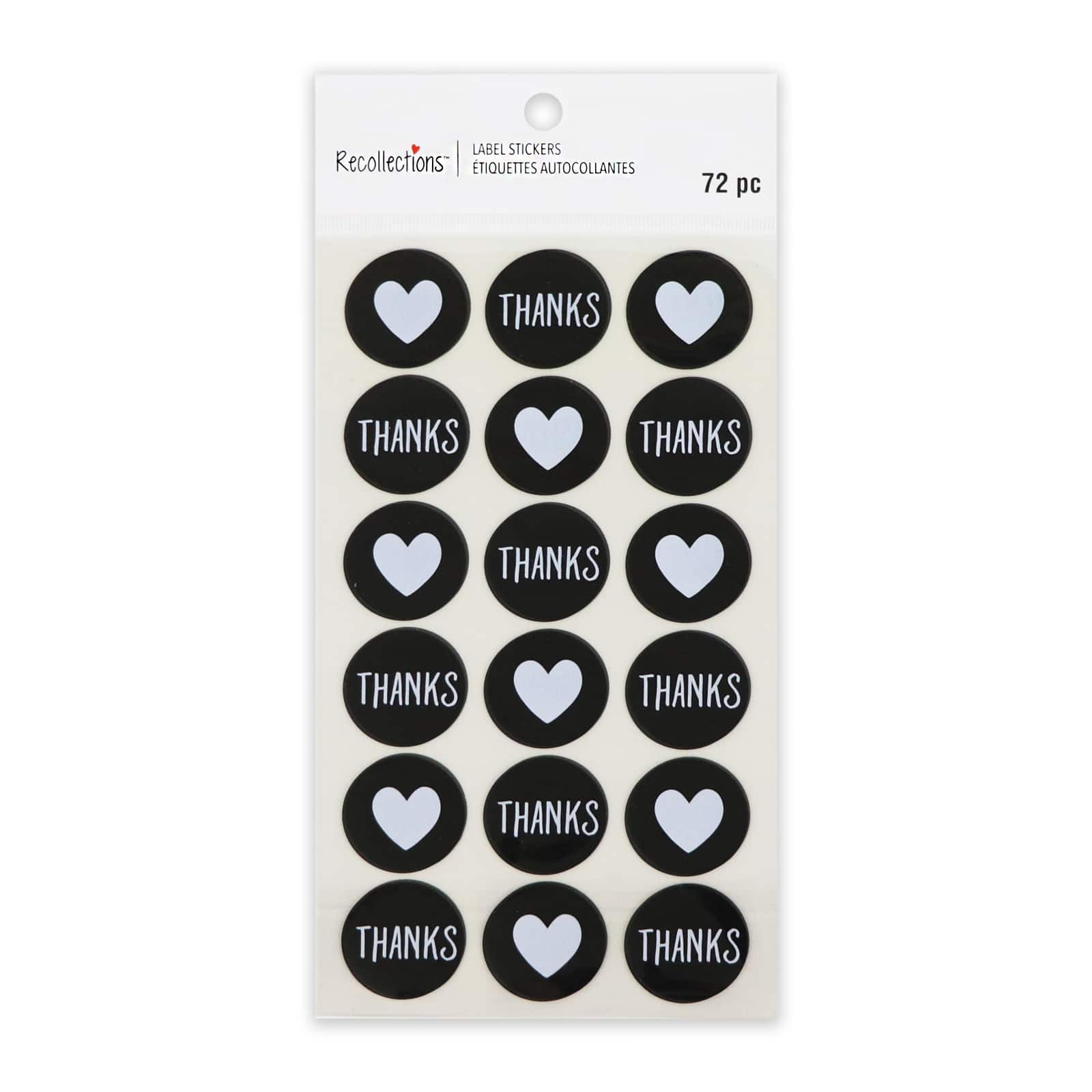 Thanks & Hearts Round Label Stickers by Recollections™