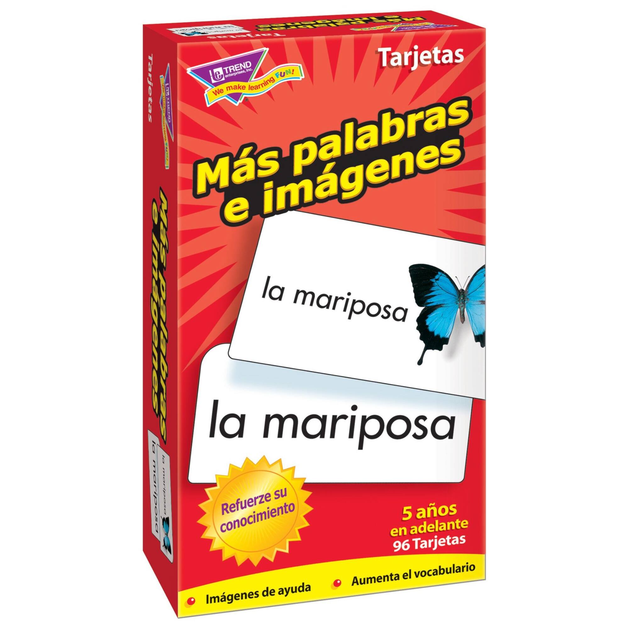 Trend Enterprises® Más palabras e imágenes (SP) Skill Drill Flash Cards