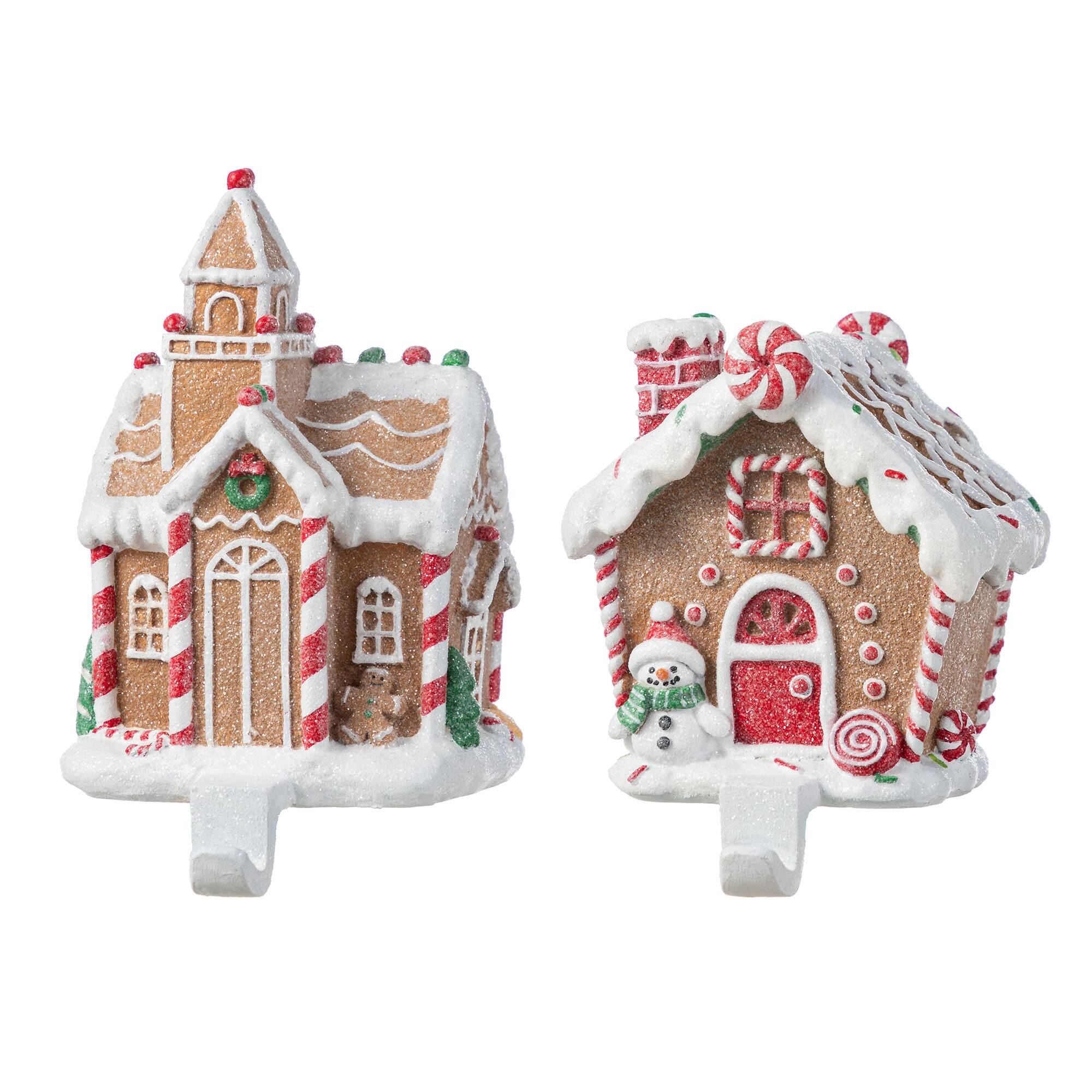 Glitzhome® Gingerbread House Stocking Holder Set