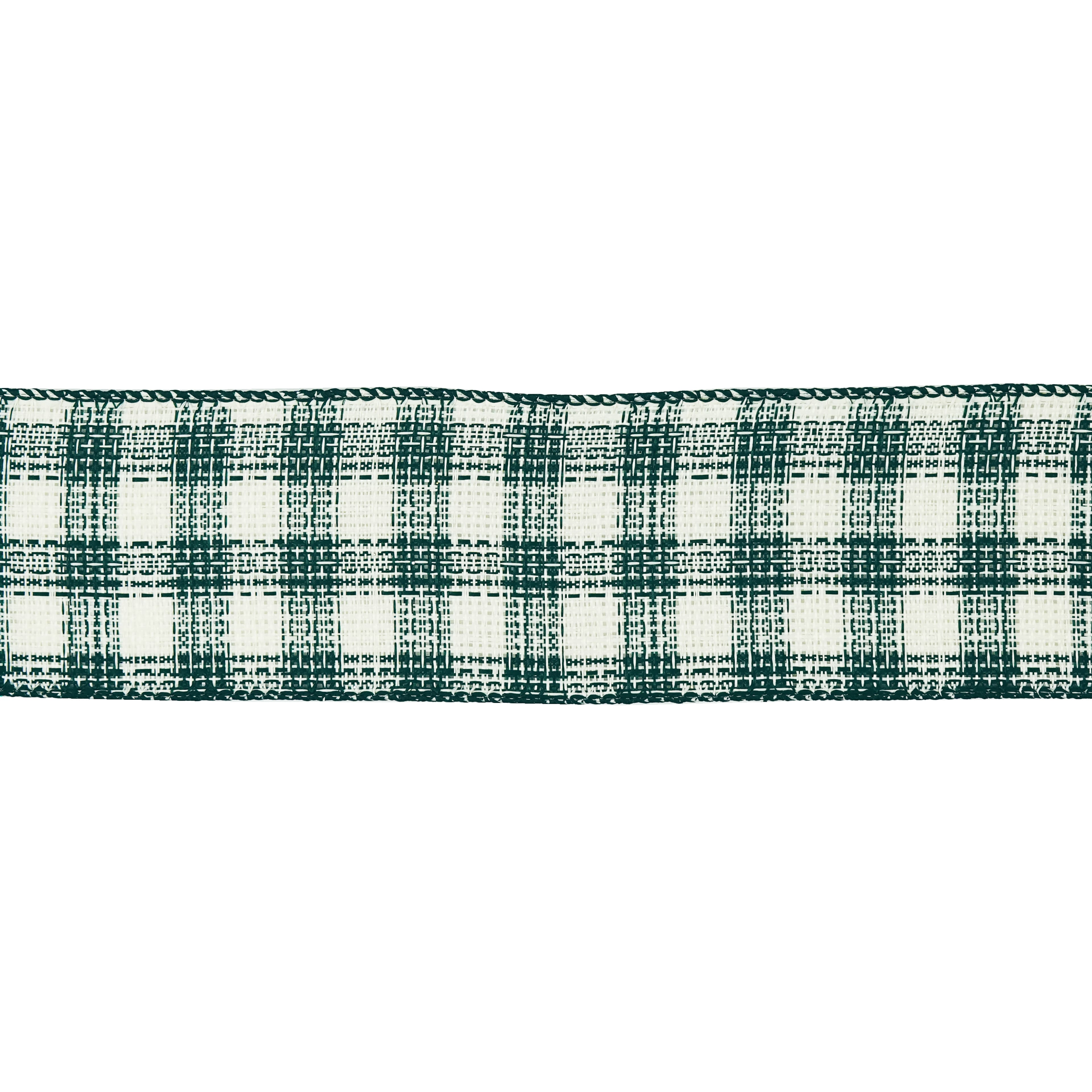 2.5" x 6.6yd. Rustic Green & Cream Plaid Wired Ribbon by Celebrate It®