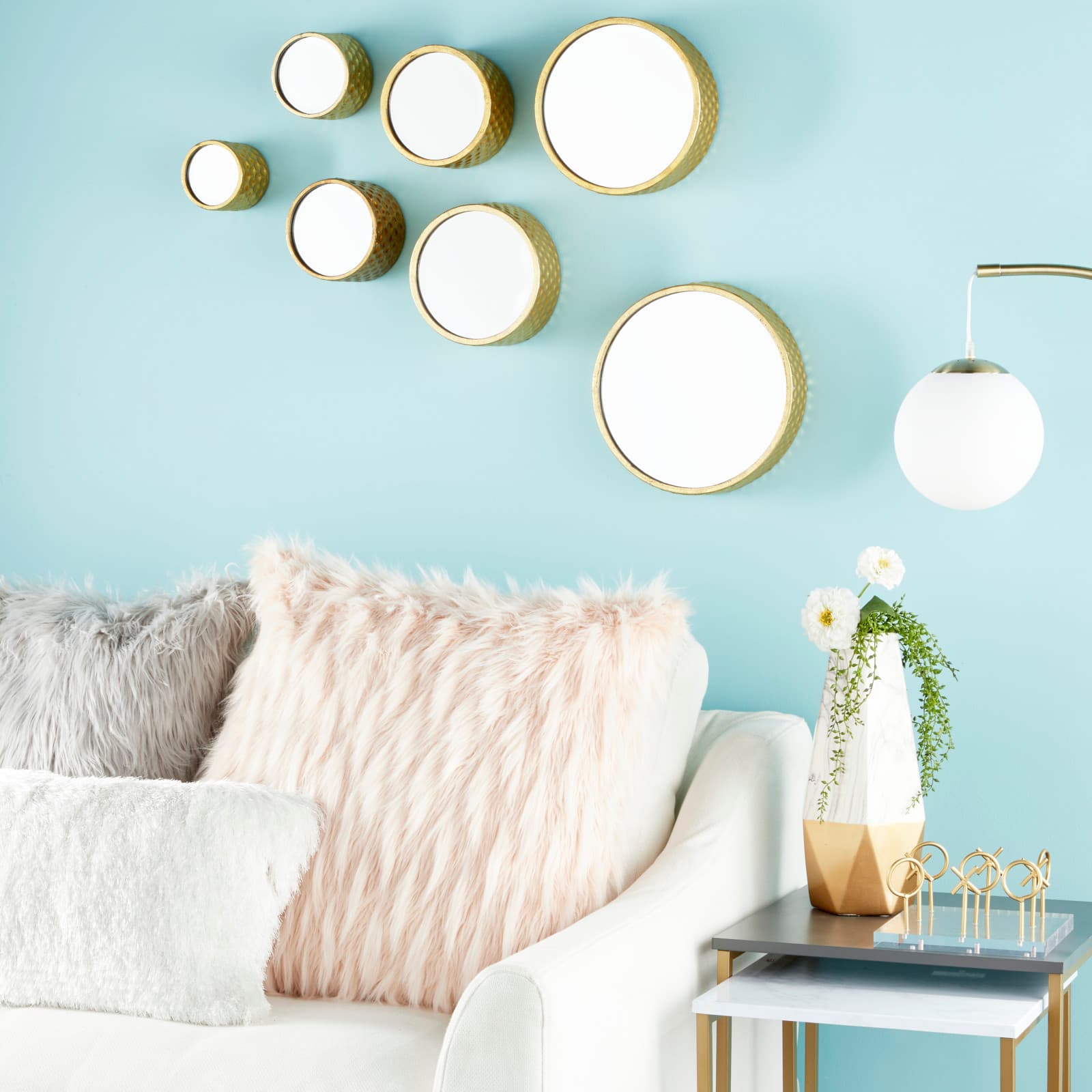 CosmoLiving by Cosmopolitan Gold Metal Glam Wall Mirrors Set