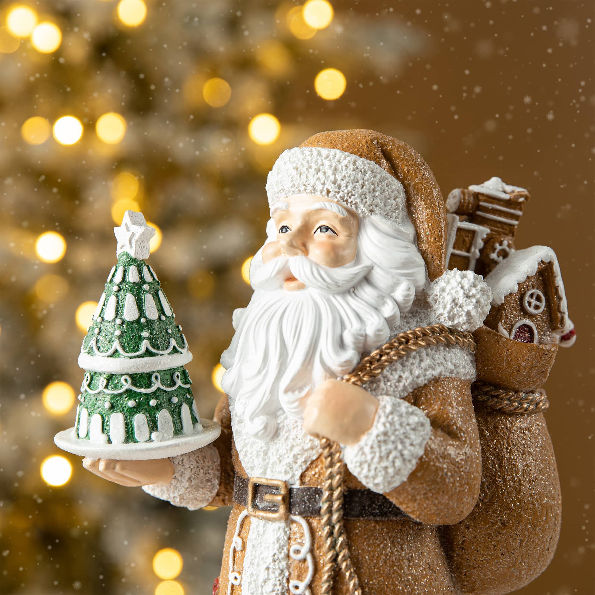 Glitzhome® 11.5" Gingerbread Santa Table Décor