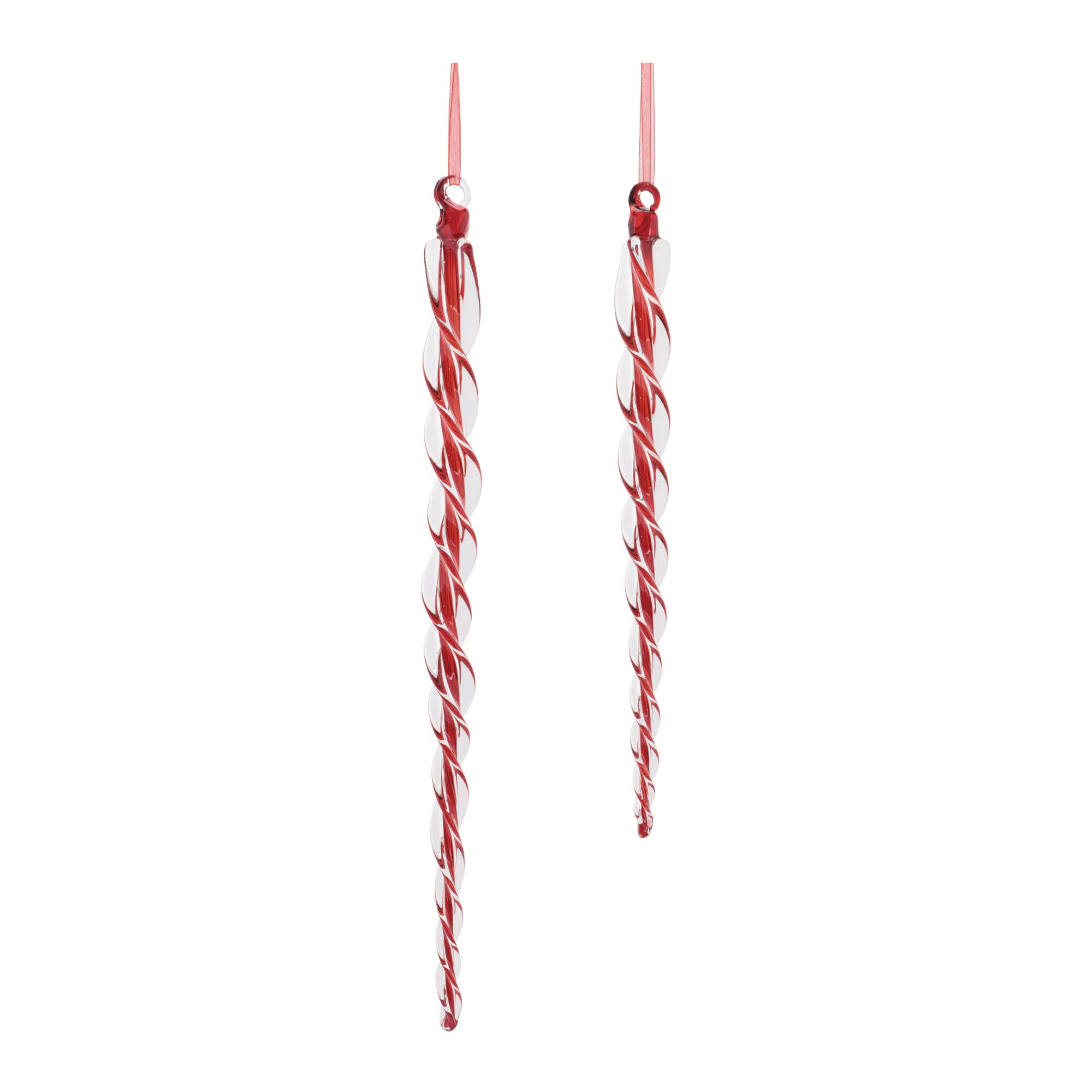 Melrose Icicle Glass Ornaments Set