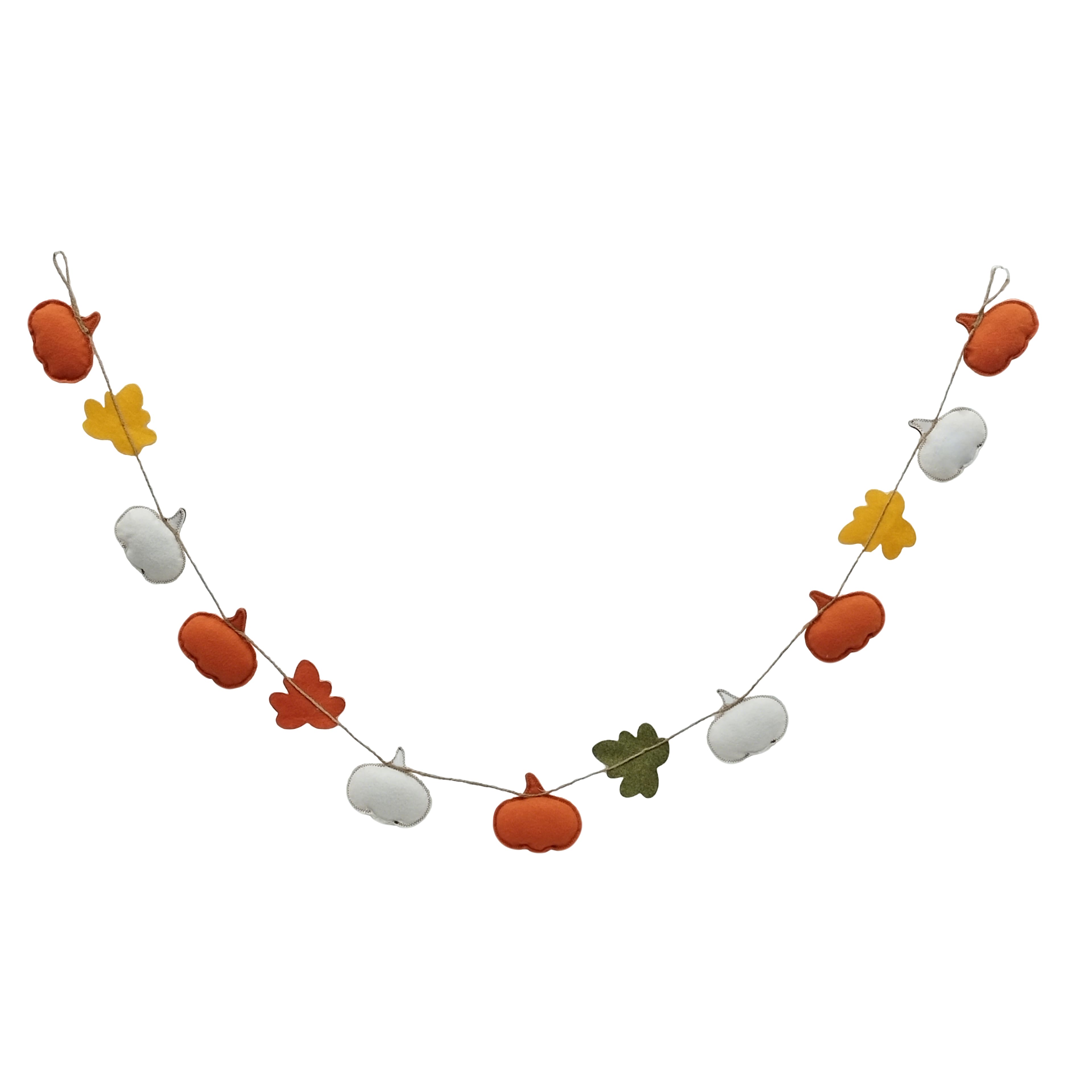 6ft. Orange & White Fabric Pumpkin Garland by Ashland®