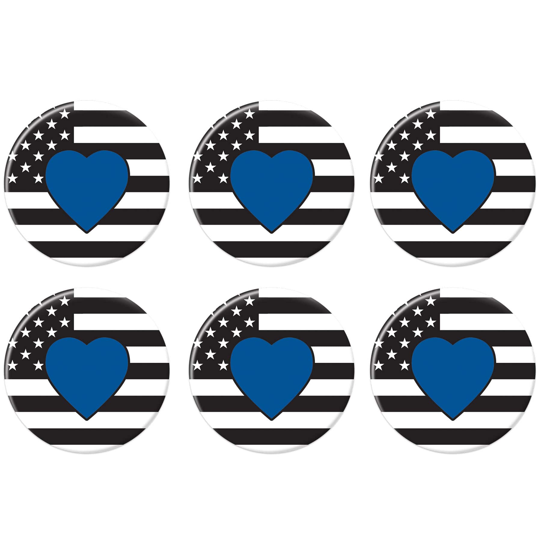 Beistle 2" Blue Heart Buttons, 6ct.