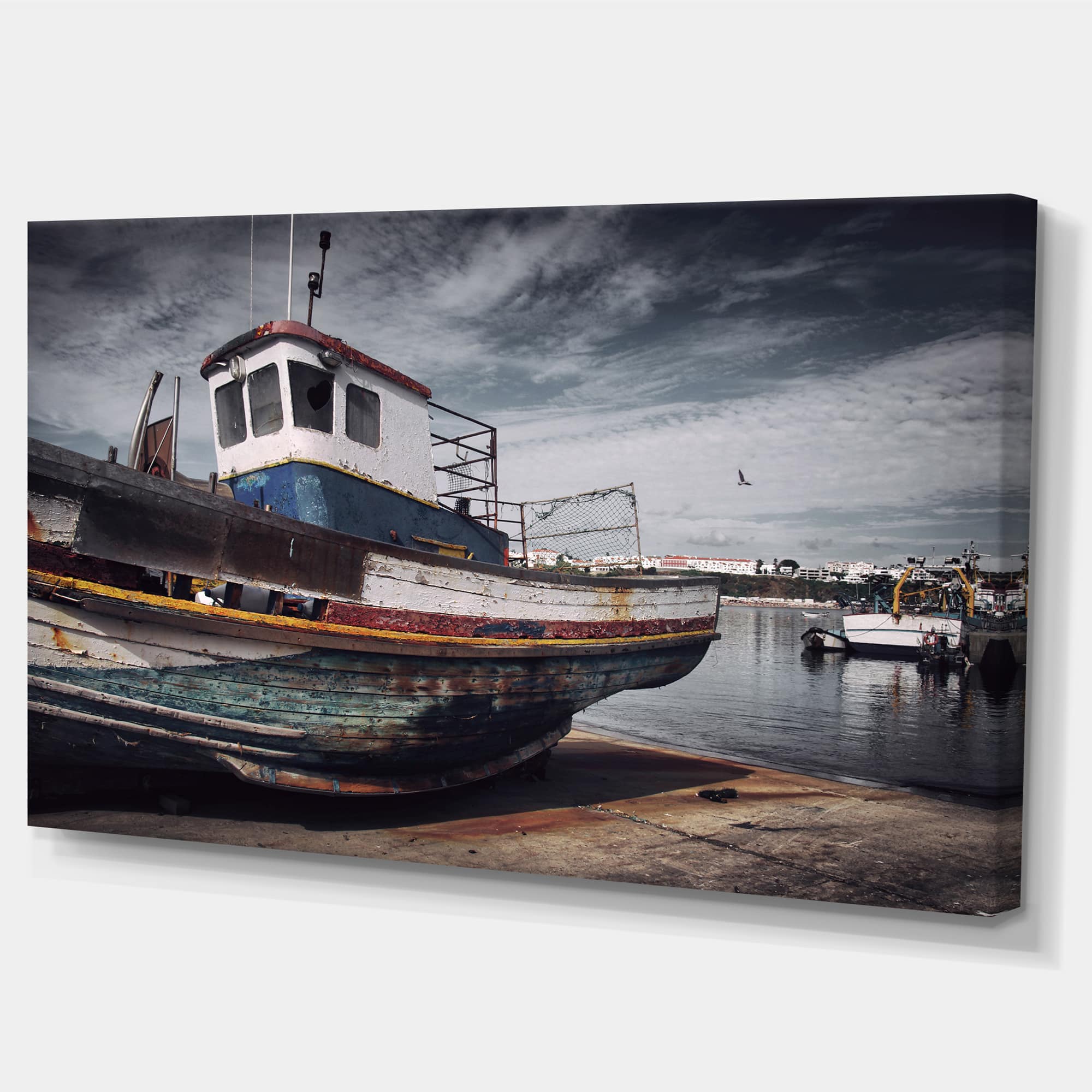 Designart - Old Fishing Boat - Boat Canvas Art Print