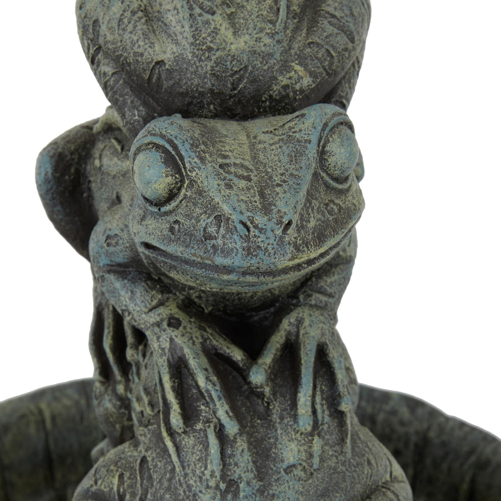 Green Resin Rustic Fountain, 19" x 20" x 19"