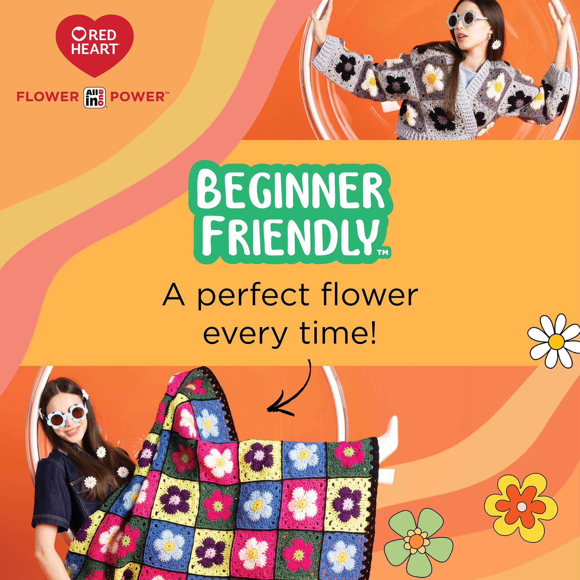 3 Pack Red Heart® All In One Flower Power™ Yarn