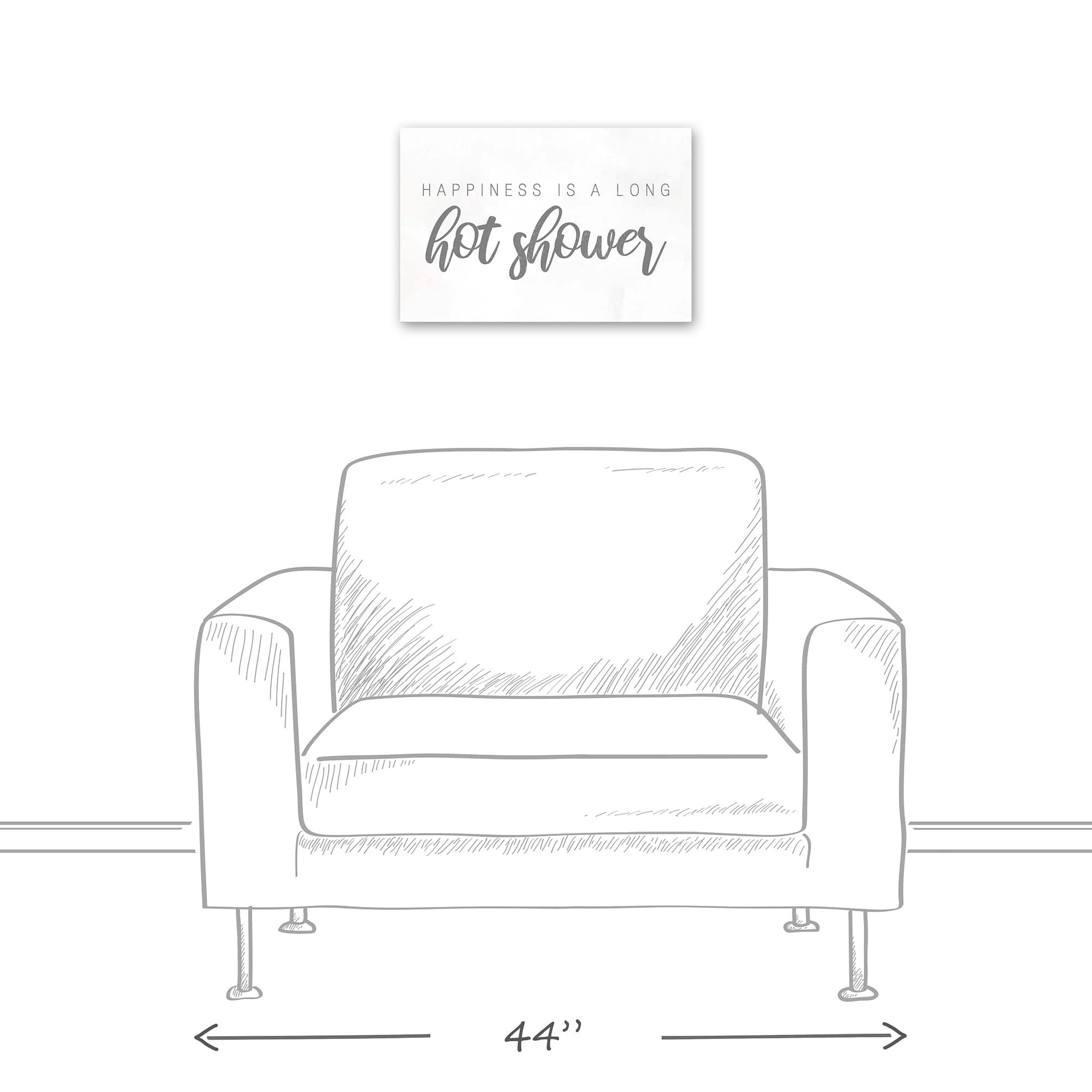 Long Hot Shower 18" x 12" Canvas Wall Art