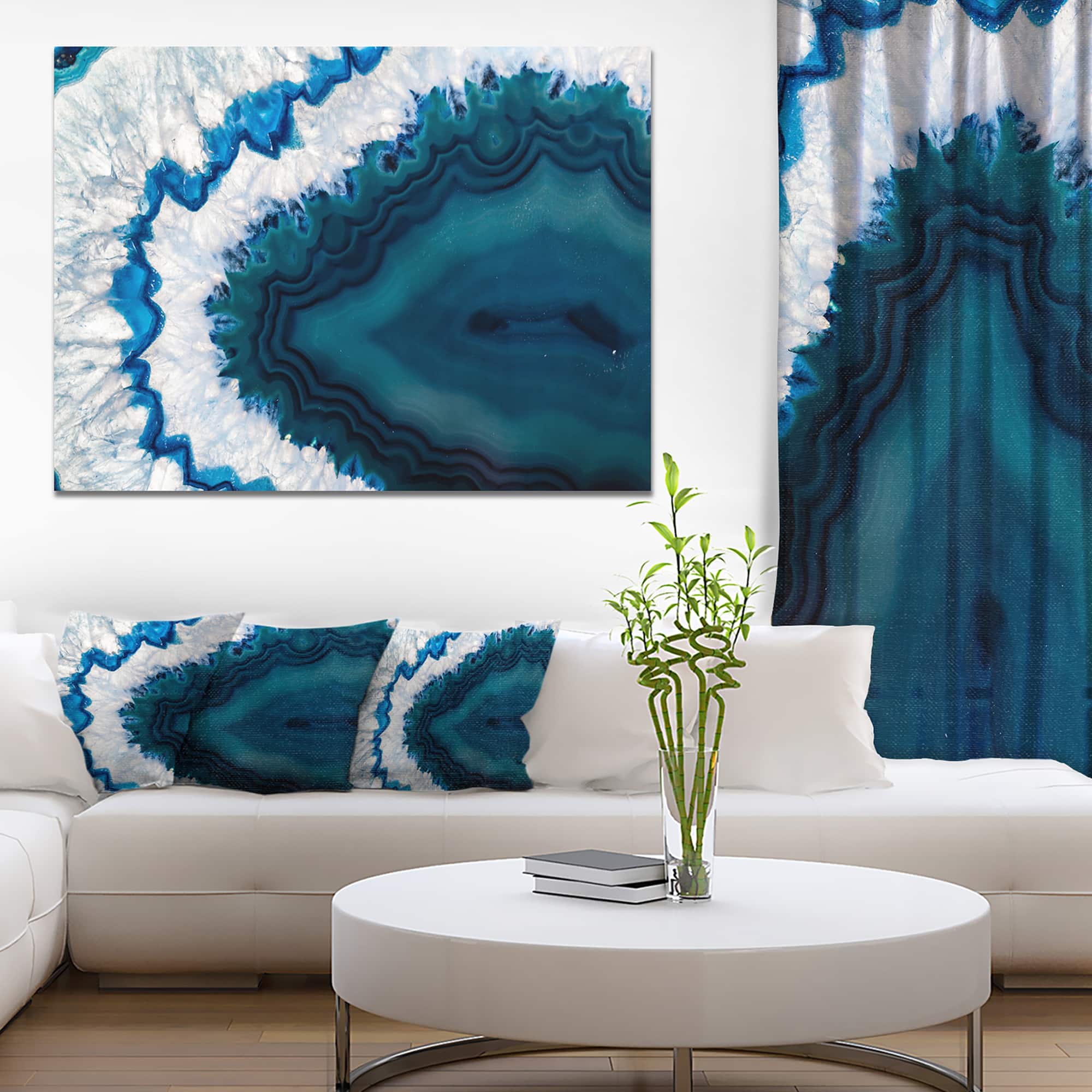Designart - Blue Brazilian Geode - Abstract Canvas Wall Art Print