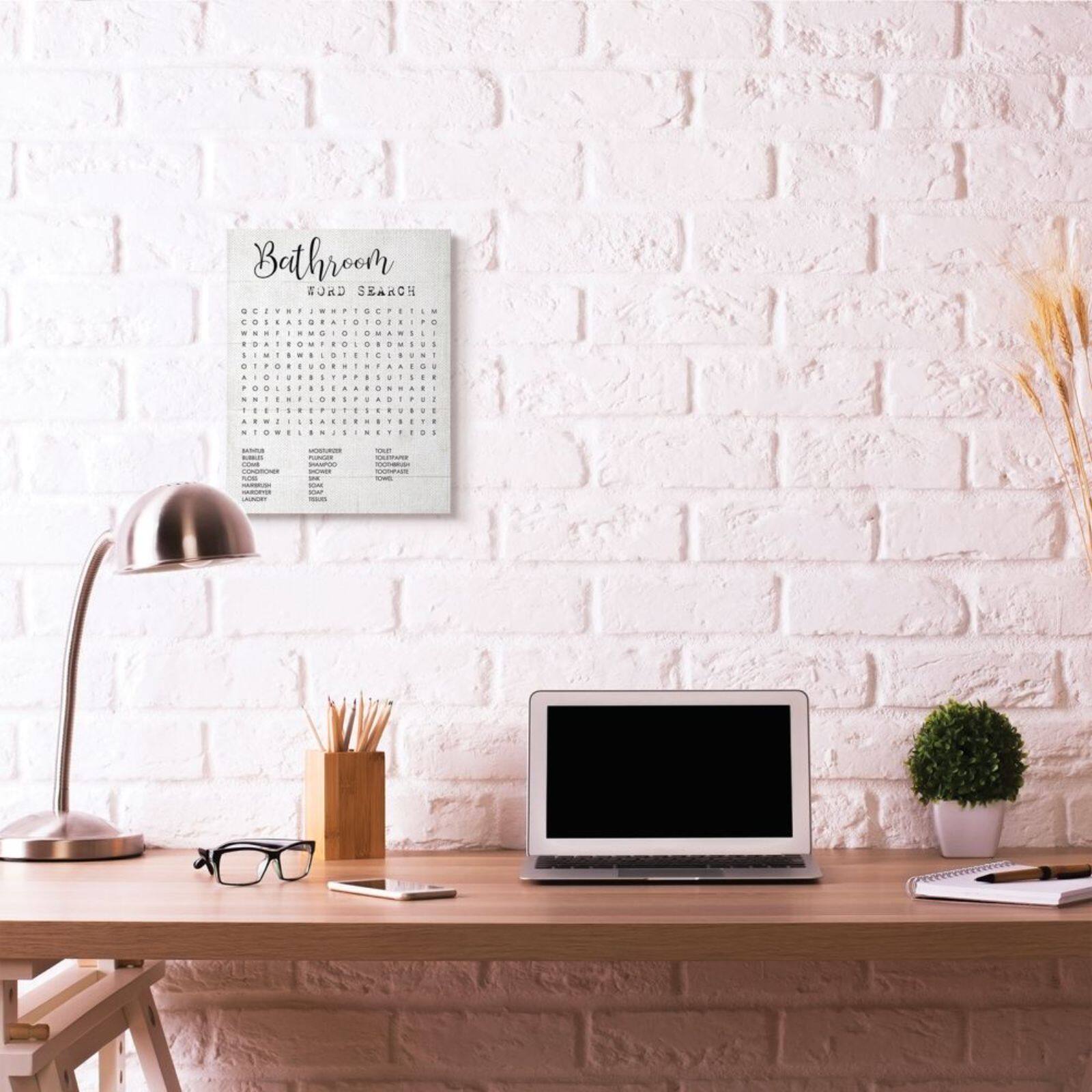 Stupell Industries Bathroom Word Search Wall Art