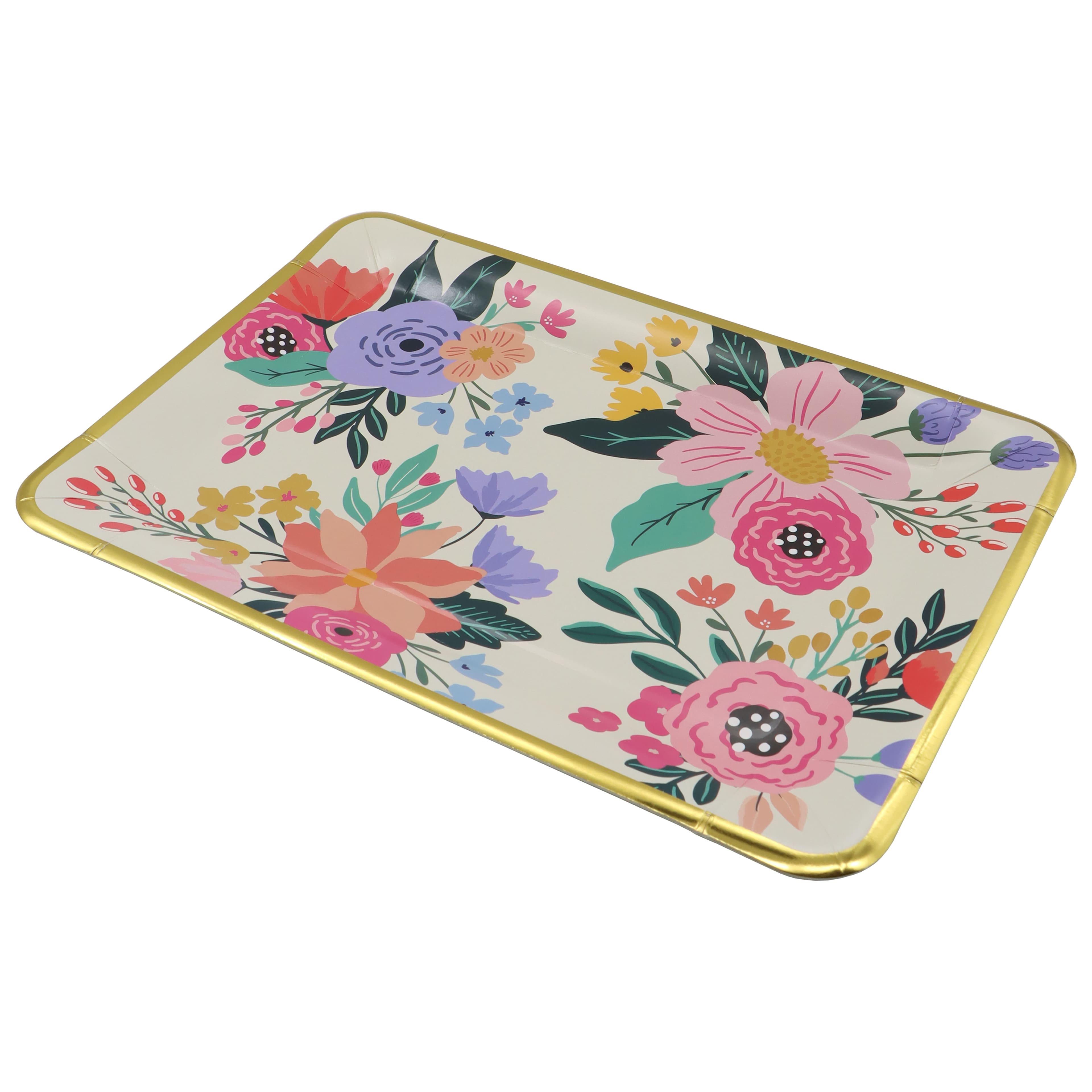 12 Packs: 2 ct. (24 total) 9" x 13" Flower Paper Serving Trays by Celebrate It™