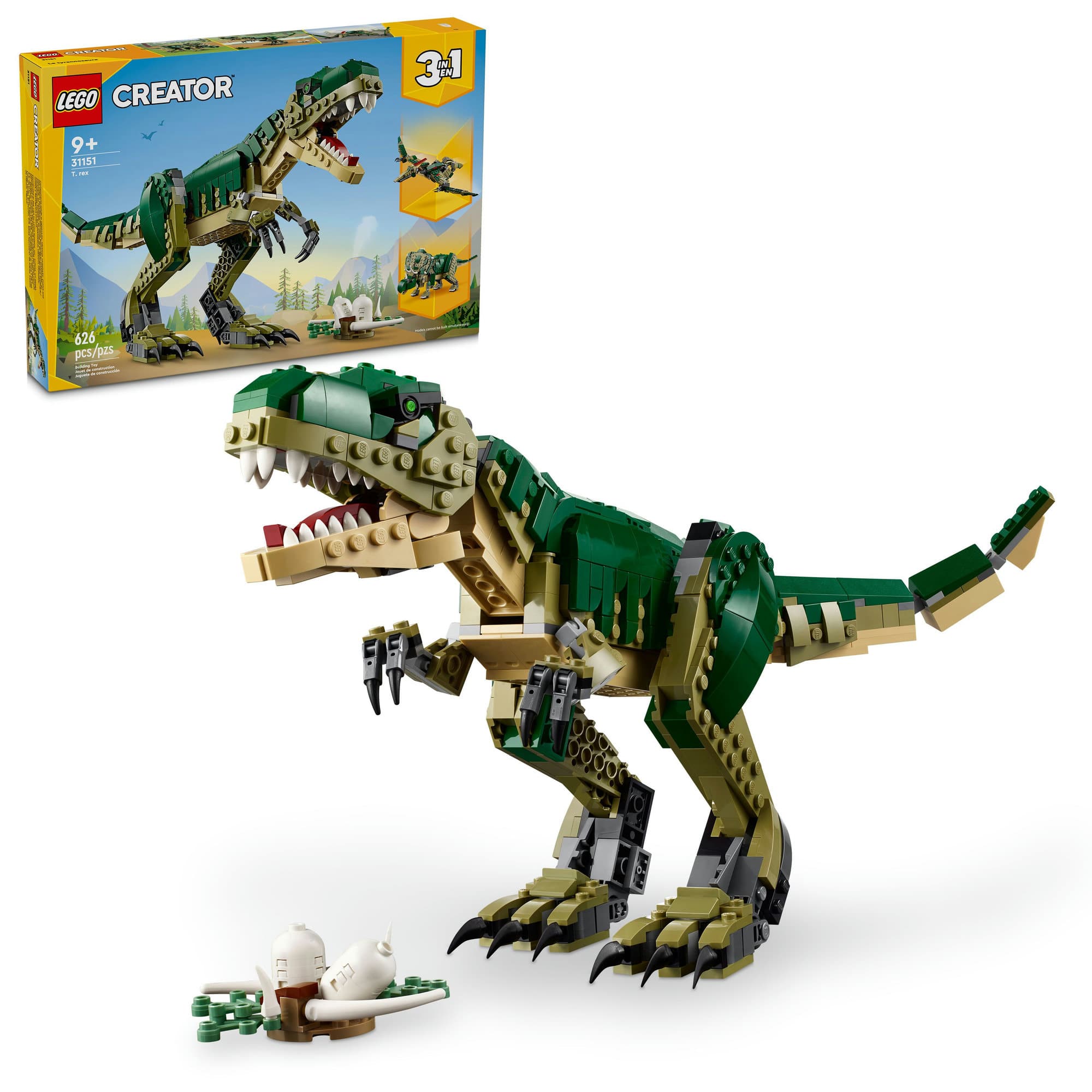 LEGO® Creator 3in1 T. rex, Dinosaur Toy for Kids 31151