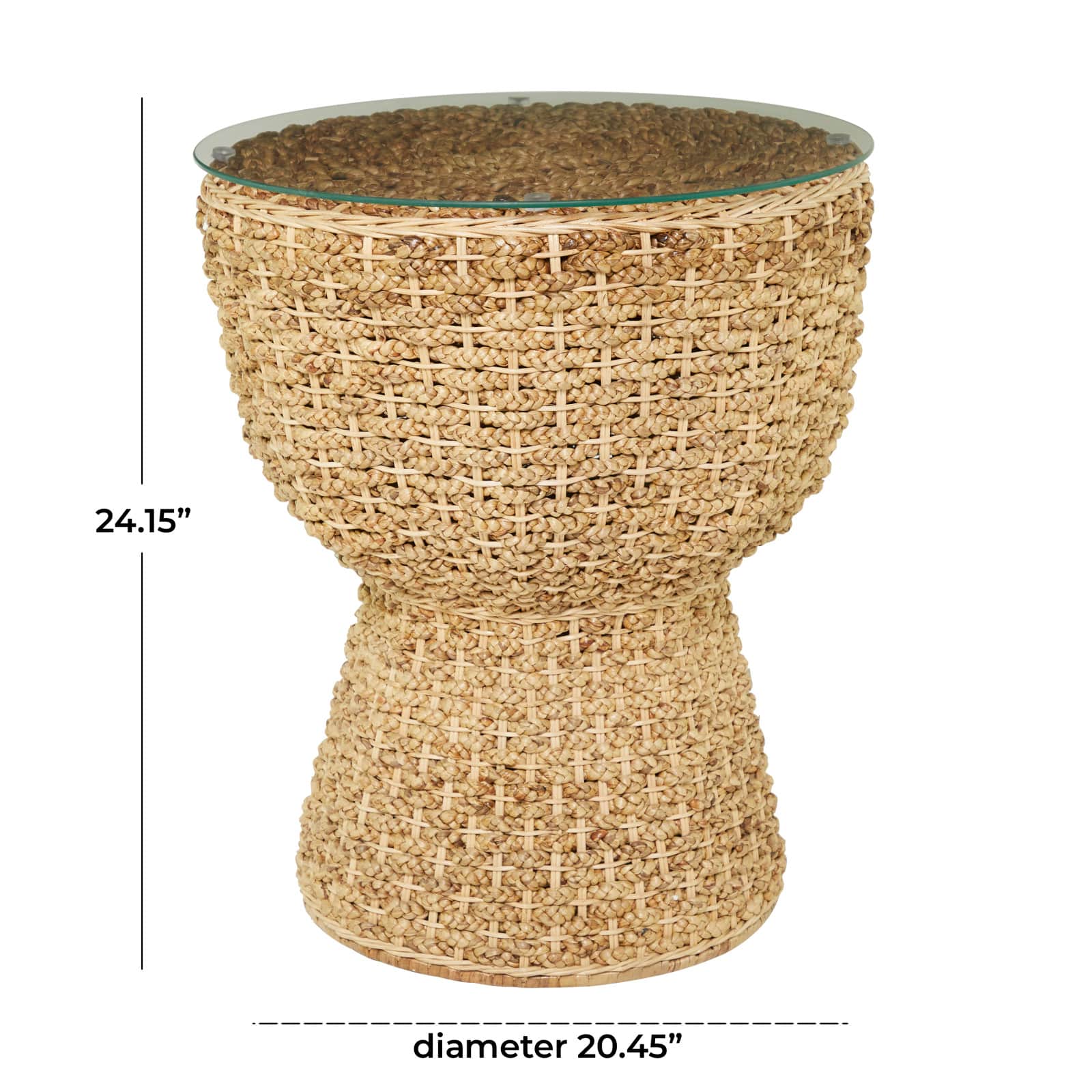 Brown Seagrass Bohemian Accent Table 24" x 20" x 20"