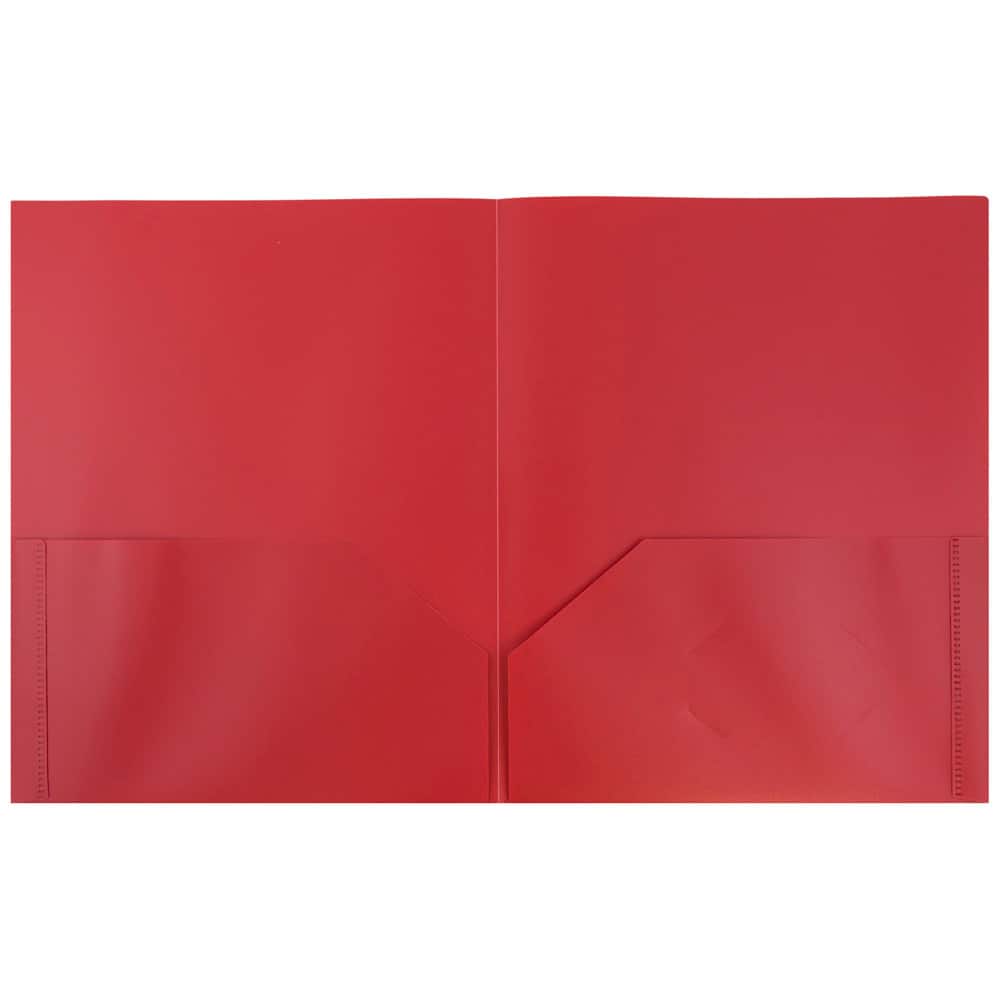 JAM Paper 9.5" x 11.5" Plastic 2 Pocket School POP Folders, 6ct.